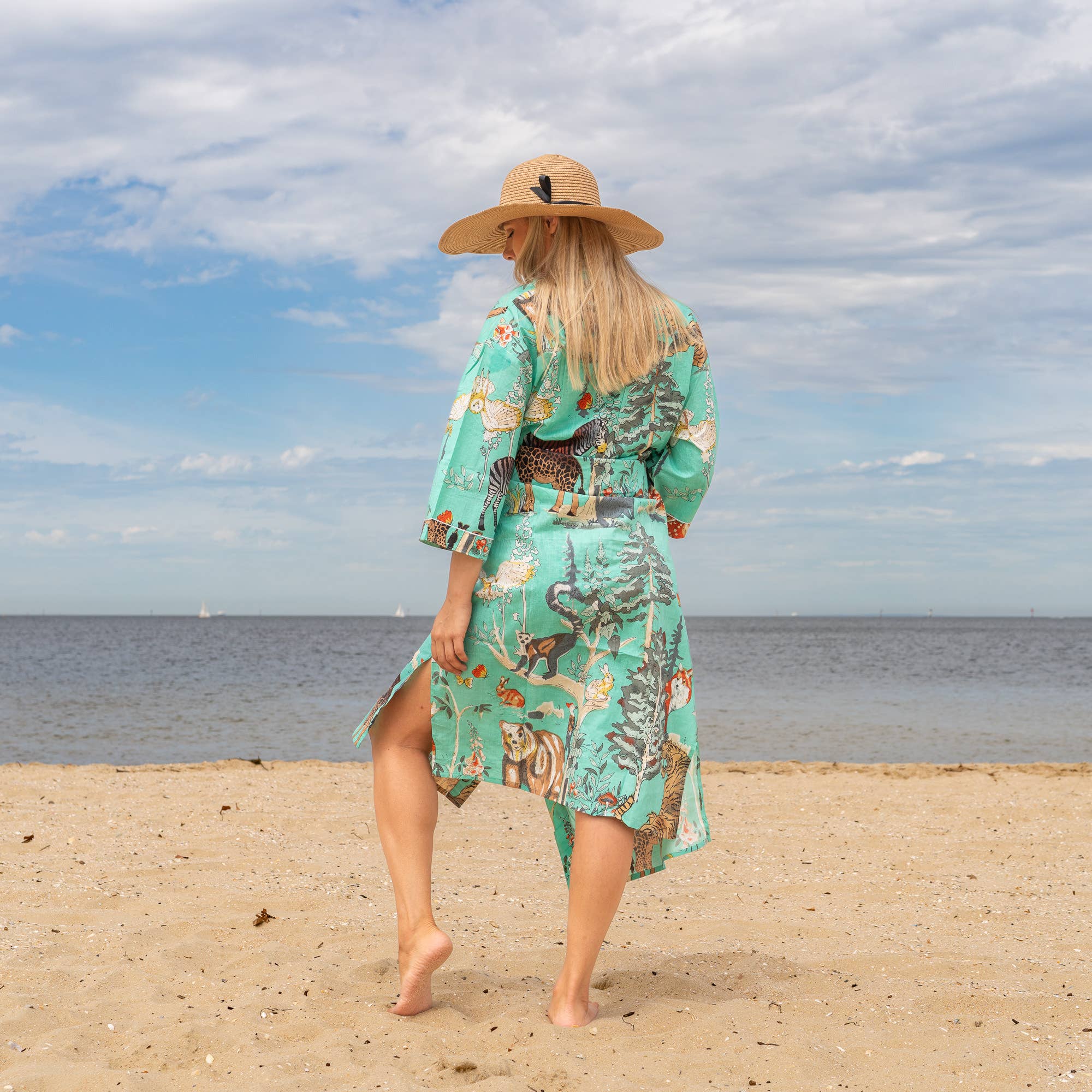 BOHO GREENS' Women's Cotton Kimono Robe - Boho Vibe