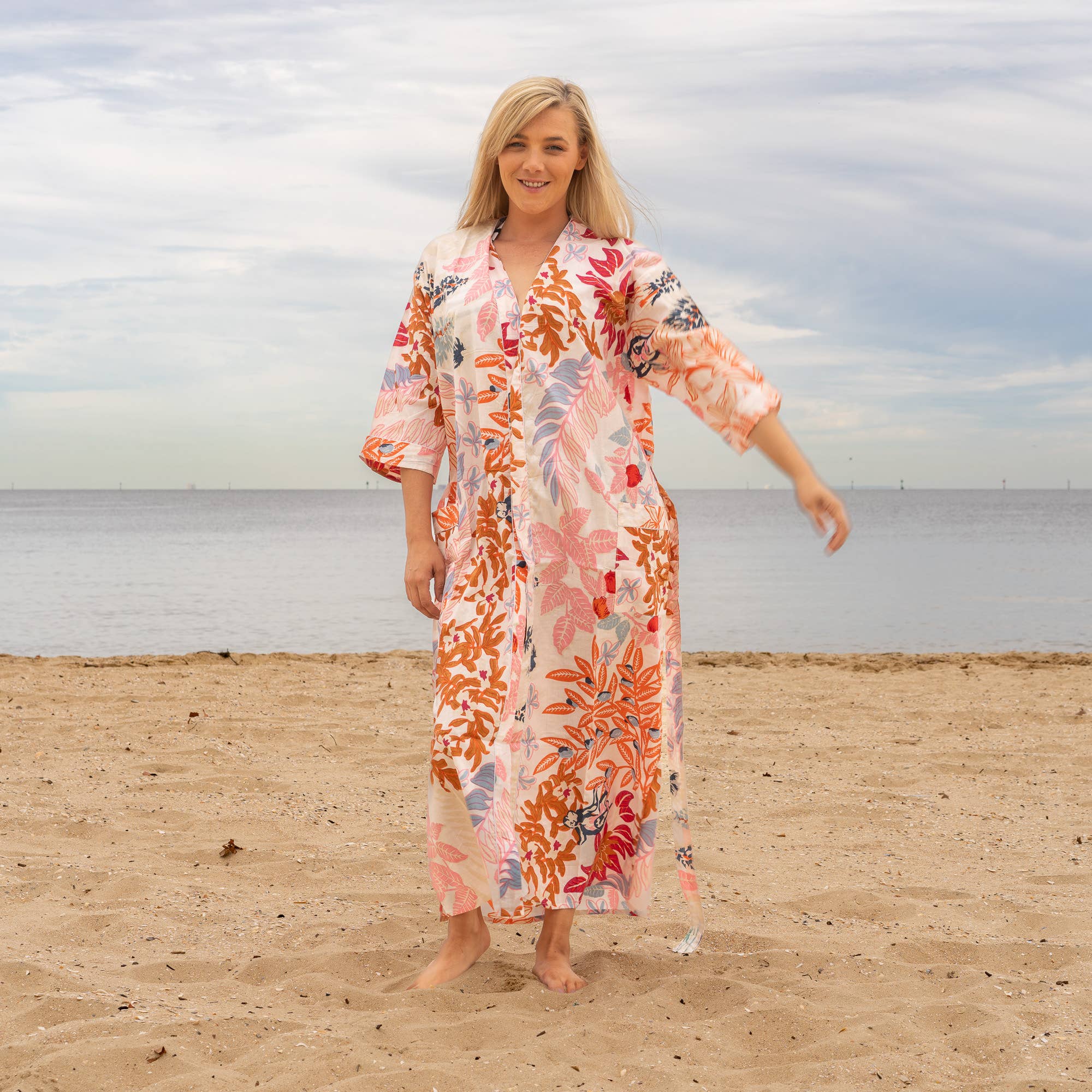 Bree Women's Cotton Kimono Robe - Luxe & Lightweight