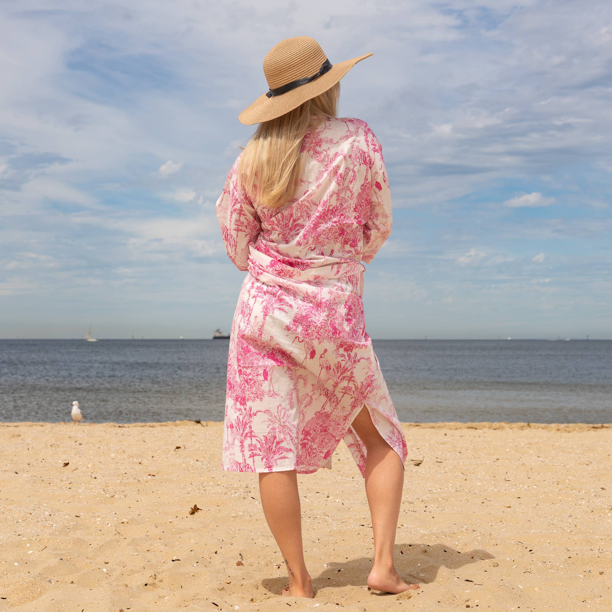 FLORAL VIBES' Women's Cotton Kimono Robe - Light Style