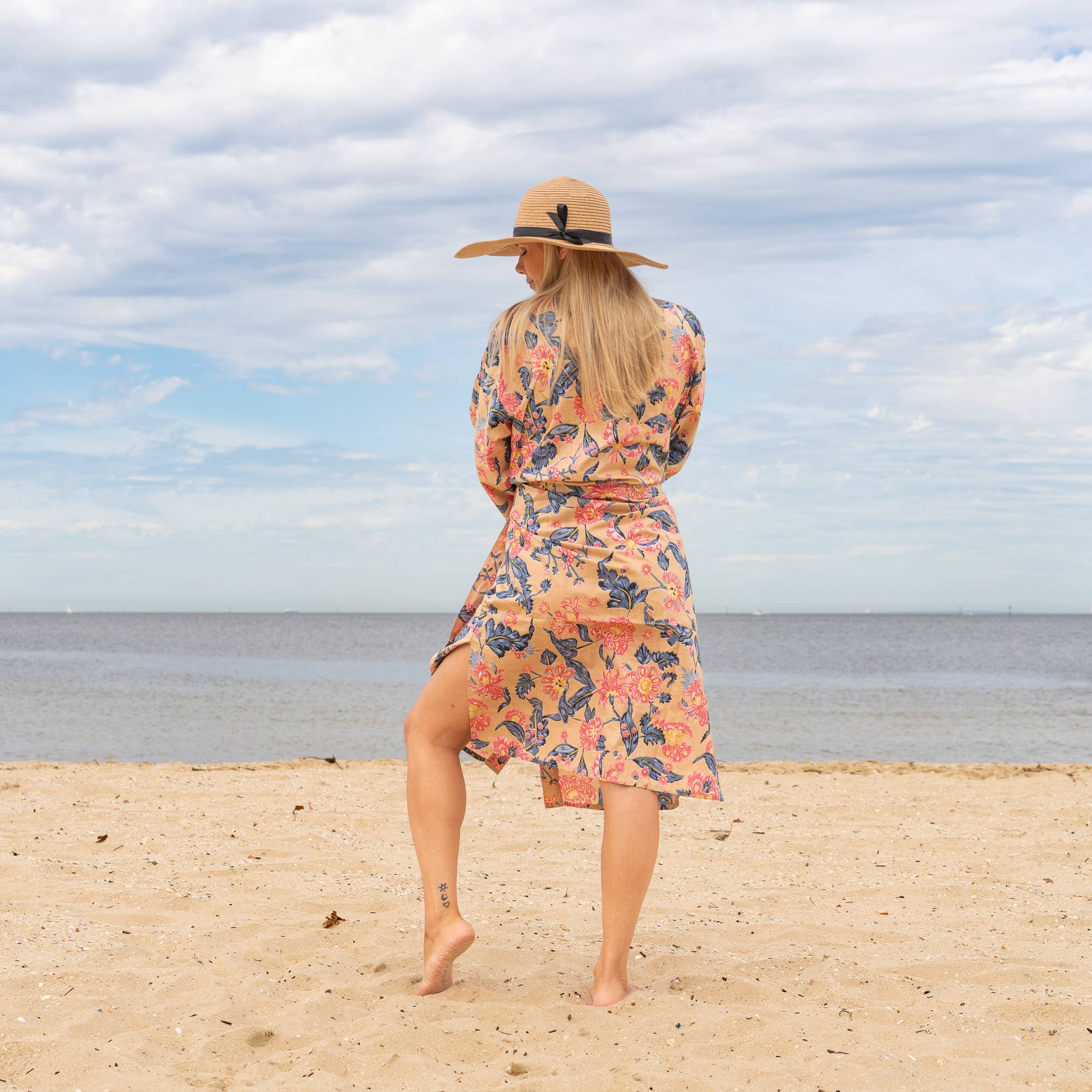 PARADISE FLORALS' Women's Cotton Kimono Robe - Vibrant