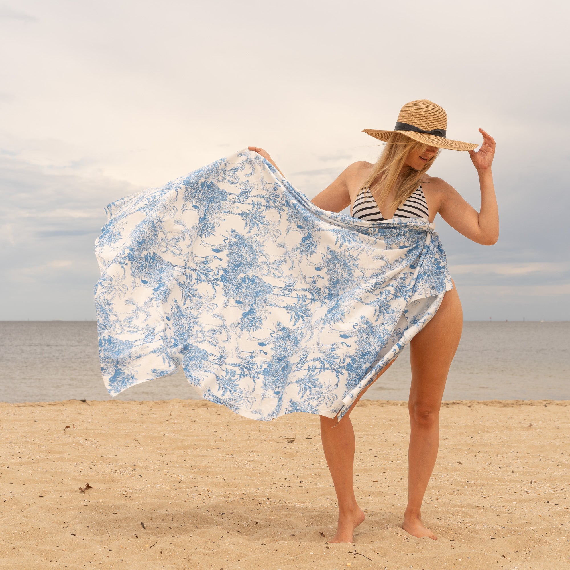 Beach Paradise Blues 100% Cotton Sarong