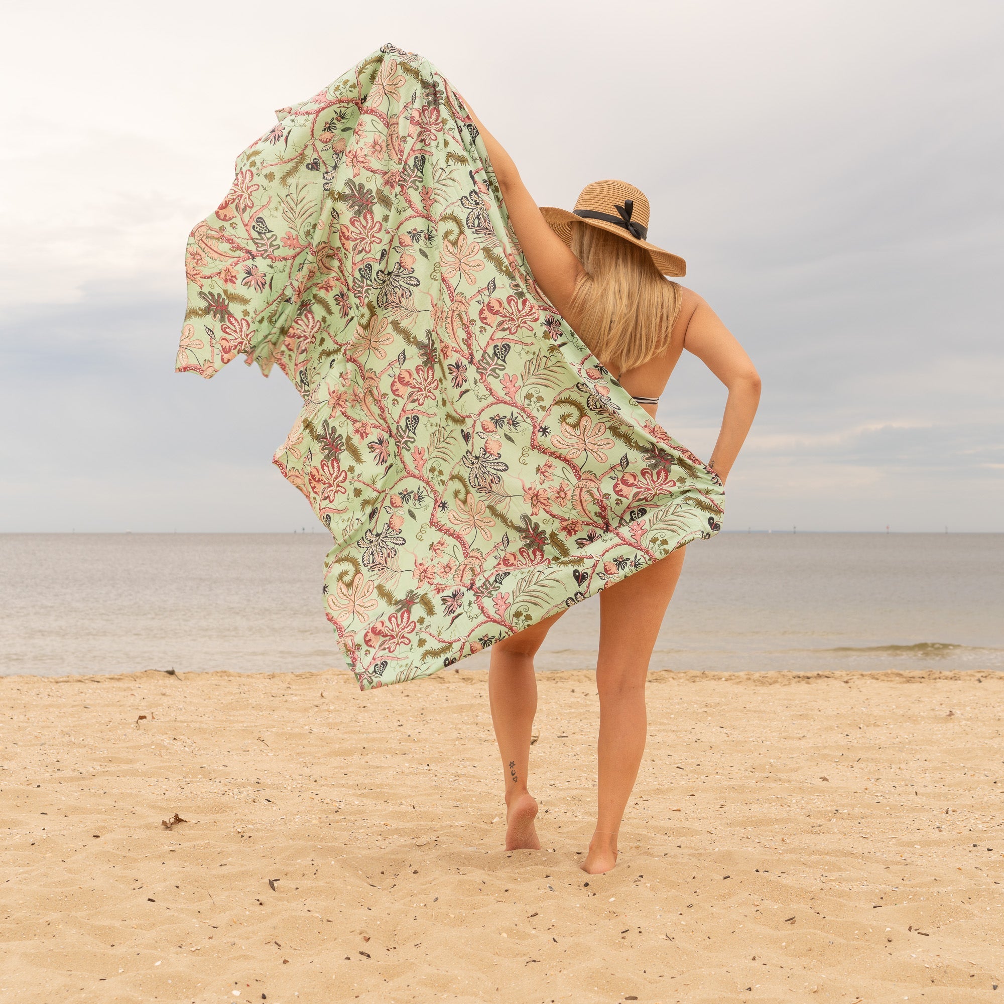 Green Florals - 100% Cotton Sarong