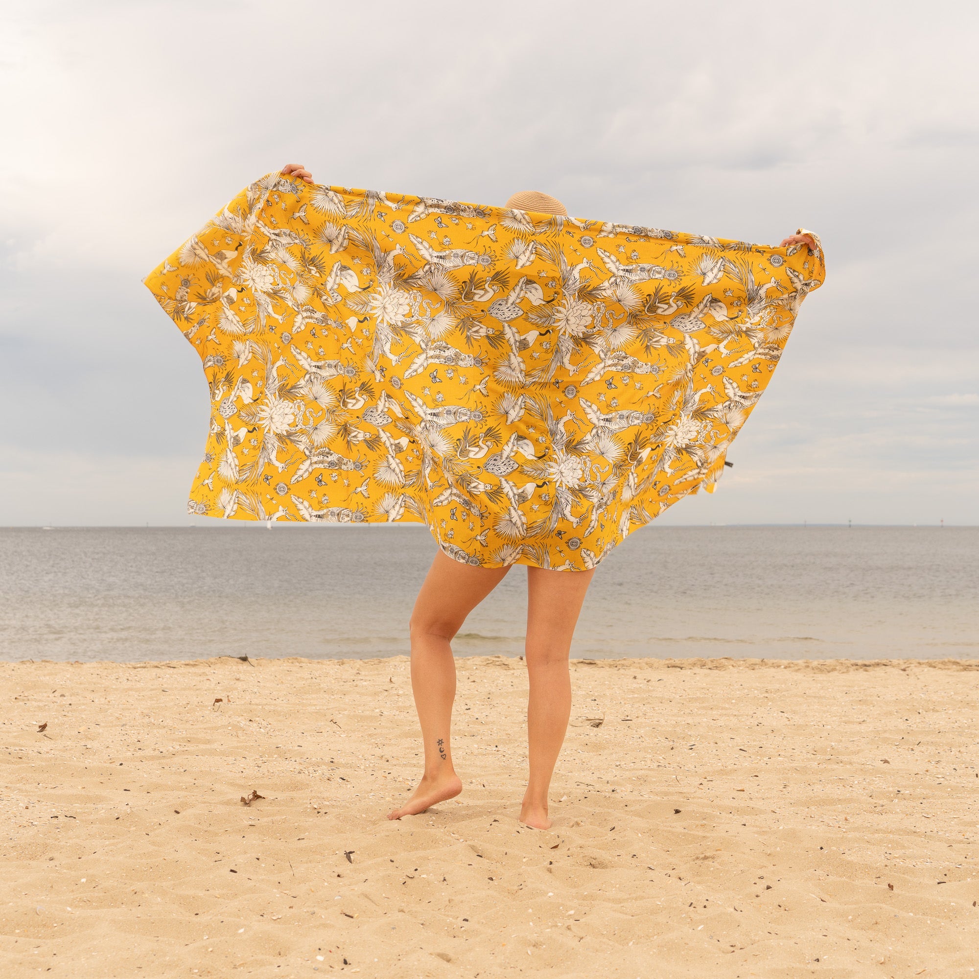 Mustard Florals  - 100% Cotton Sarong