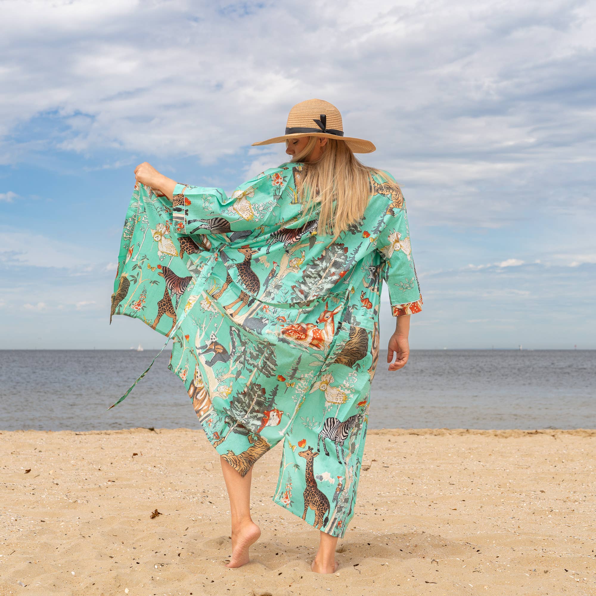 BOHO GREENS' Women's Cotton Kimono Robe - Boho Vibe