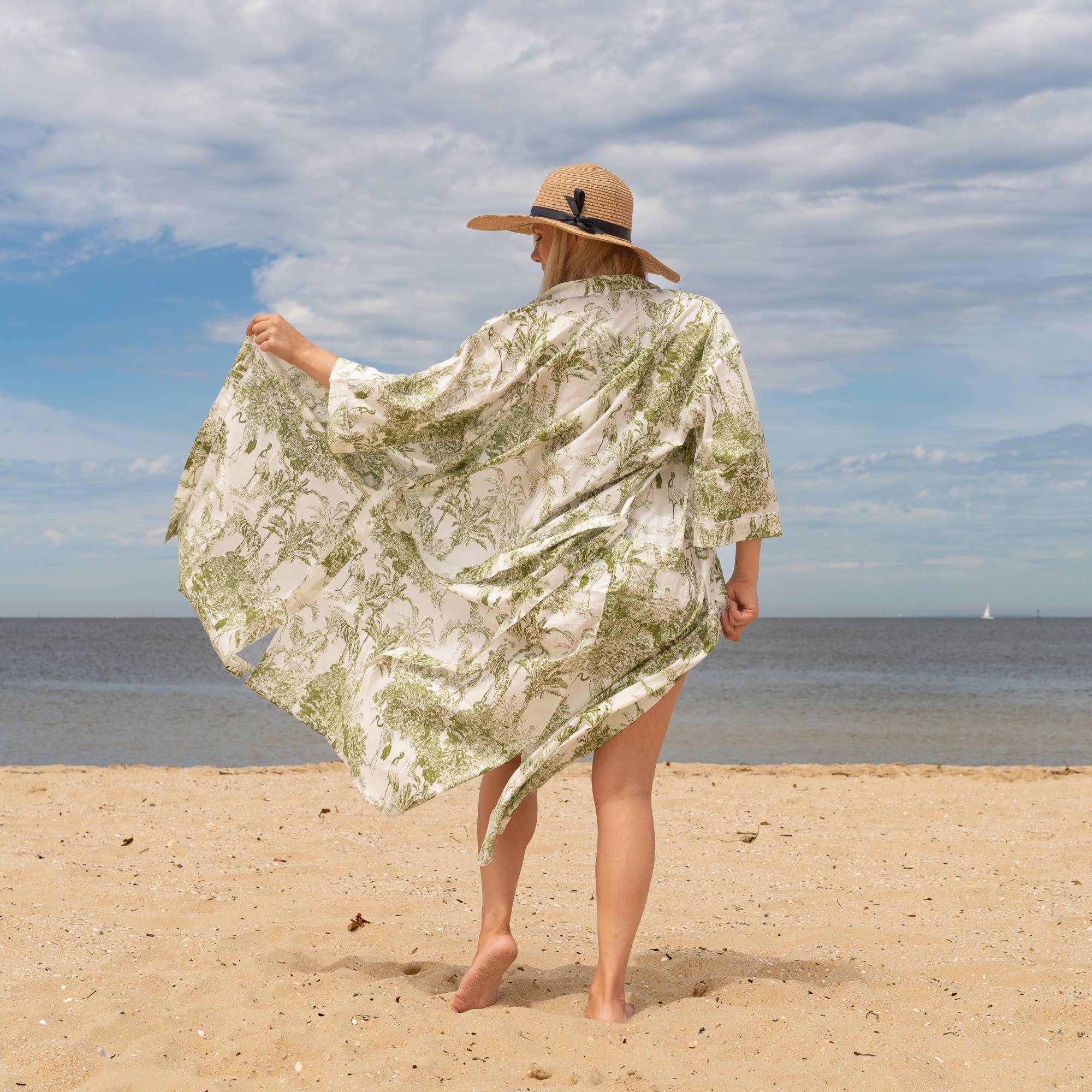 MADRAS' Women's Cotton Kimono Robe - Elegant Design