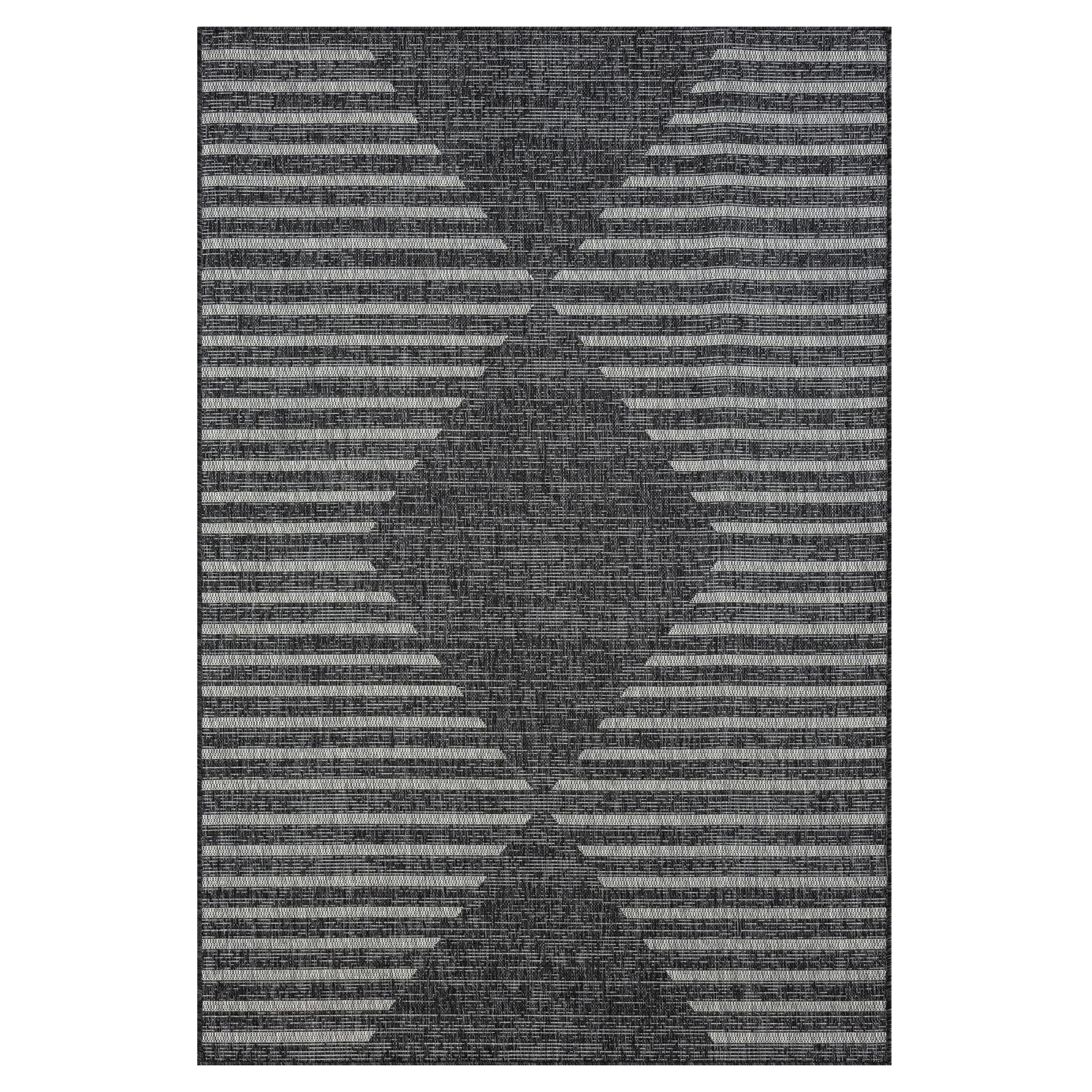 Alfresco 425 Ebony Black Rug - Modern Dark Accent Rug