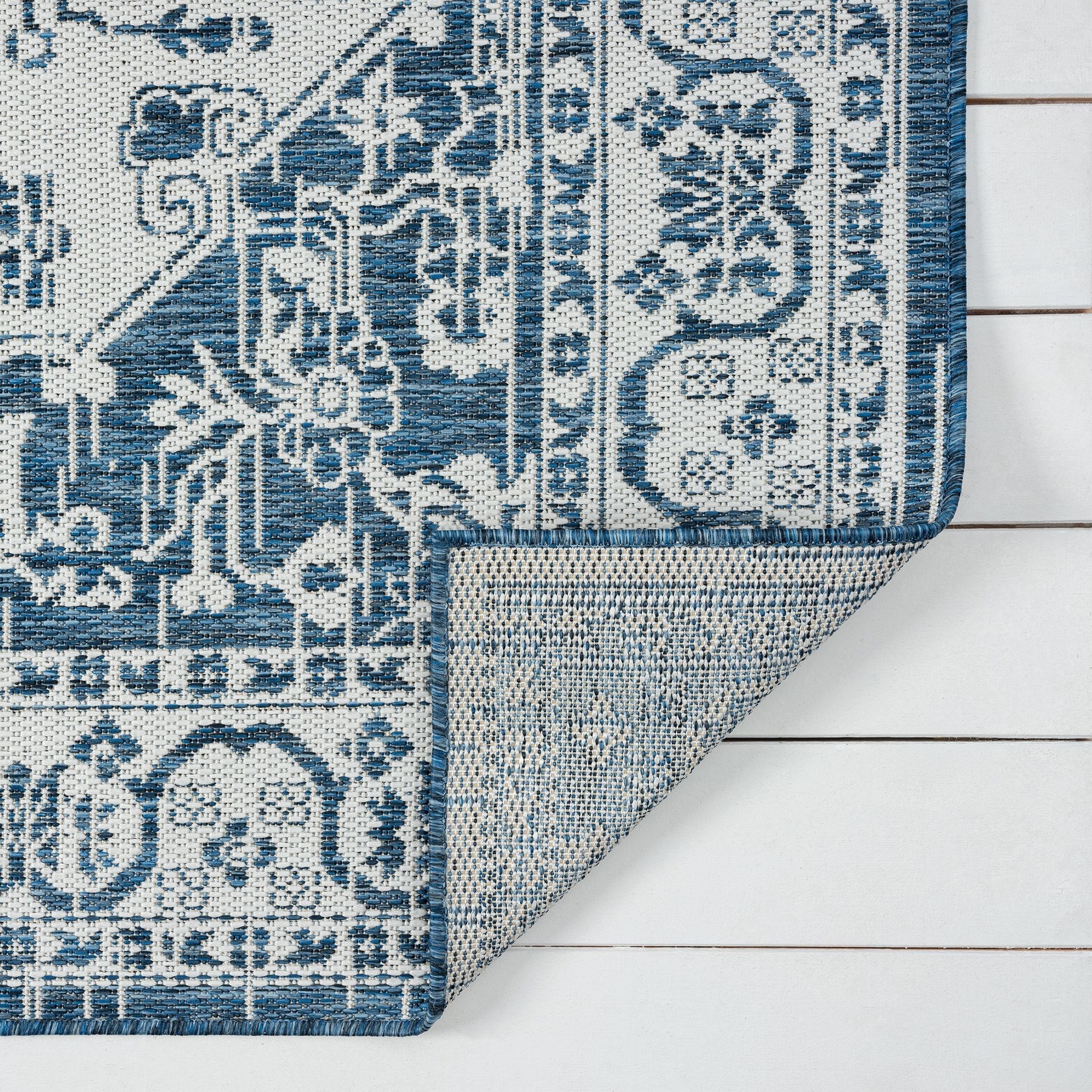 Patio 455 Denim Blue Rug - Modern Boho Floor Rug