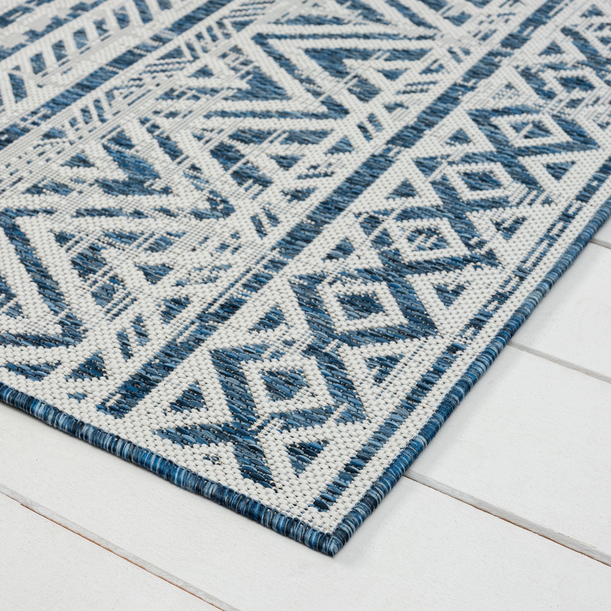 Patio 453 Frost Light Blue Runner Rug - Hallway Accent