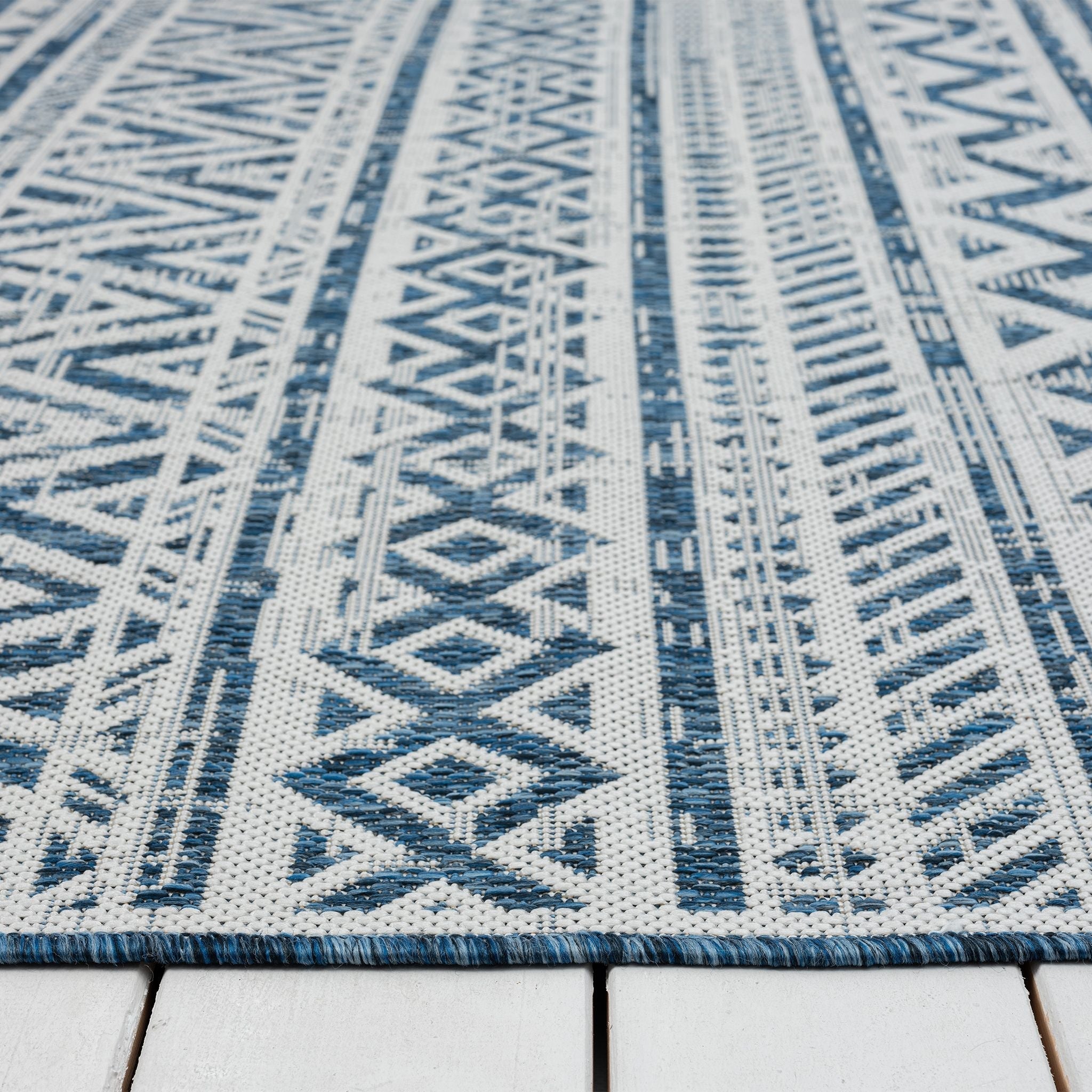 Patio 453 Frost Light Blue Runner Rug - Hallway Accent