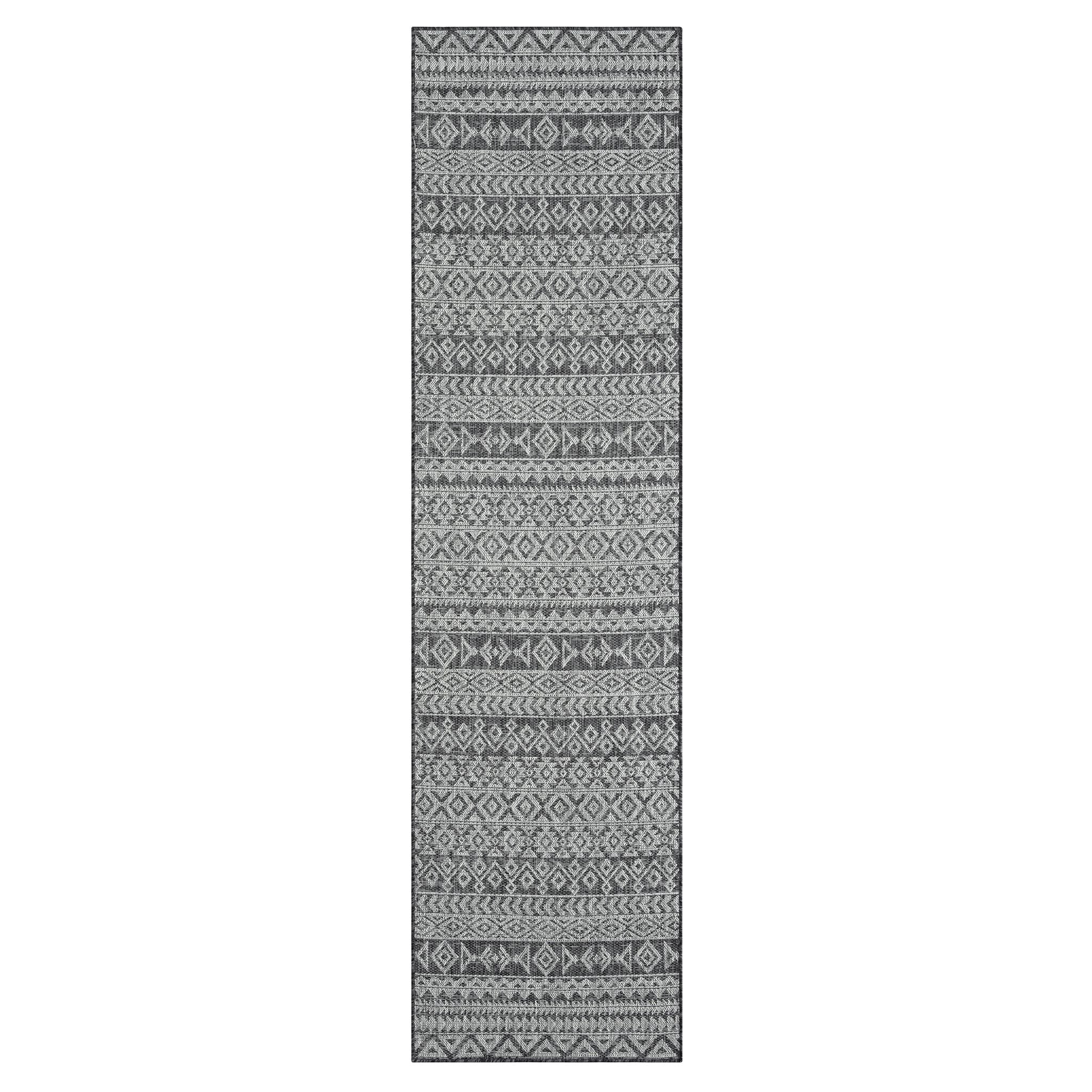 Alfresco 421 Dark Grey Runner Rug - Hallway Durability