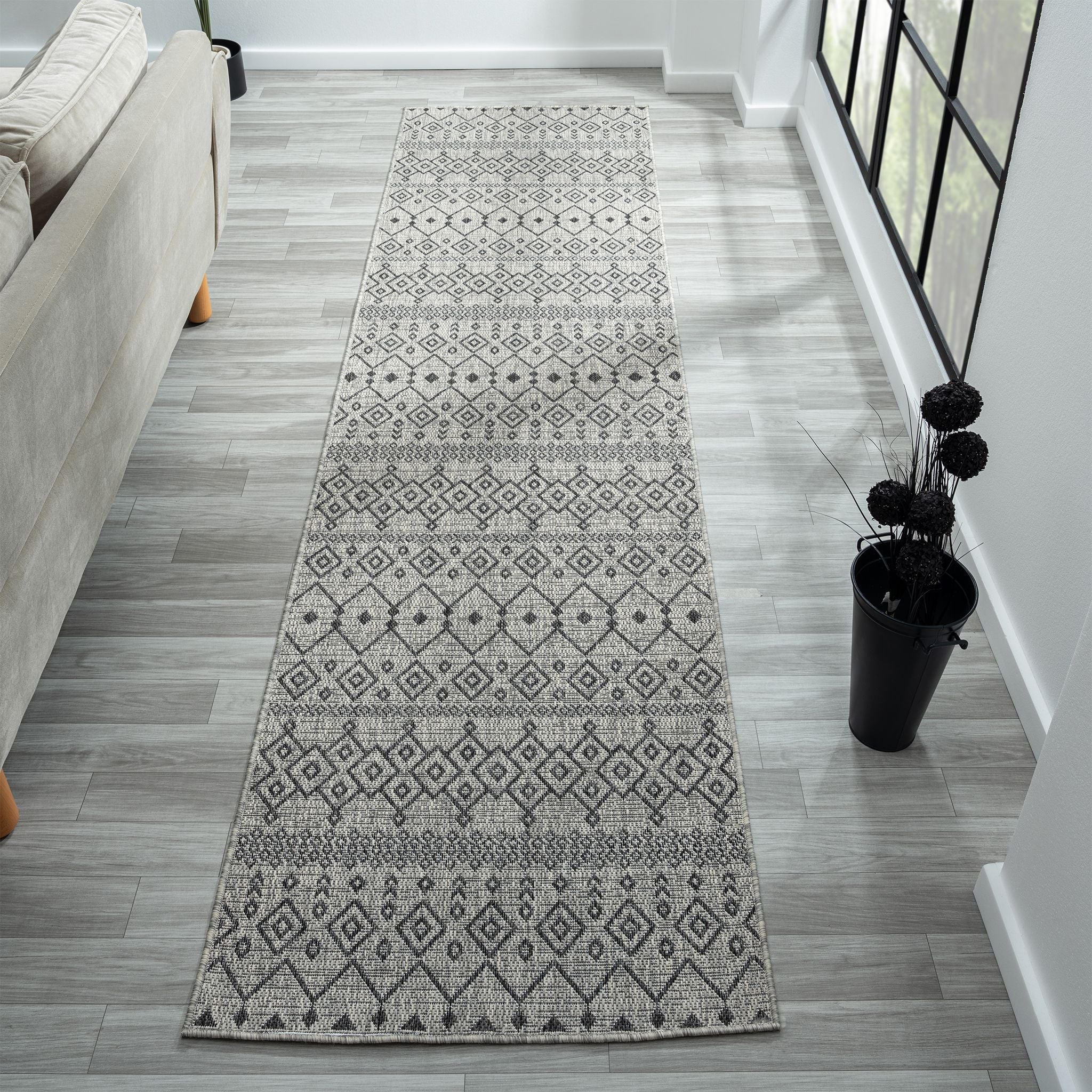 Alfresco 423 Lava Grey Runner Rug - Refined Hallway Rug