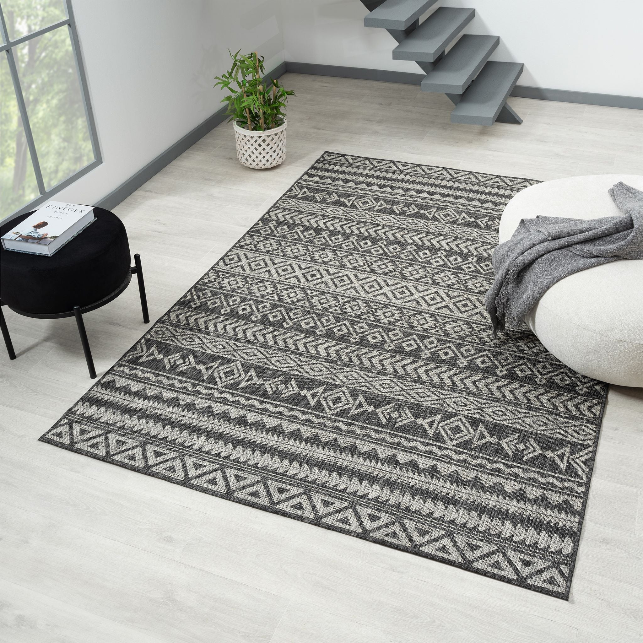 Alfresco 421 Dark Grey Rug - Weatherproof & Elegant