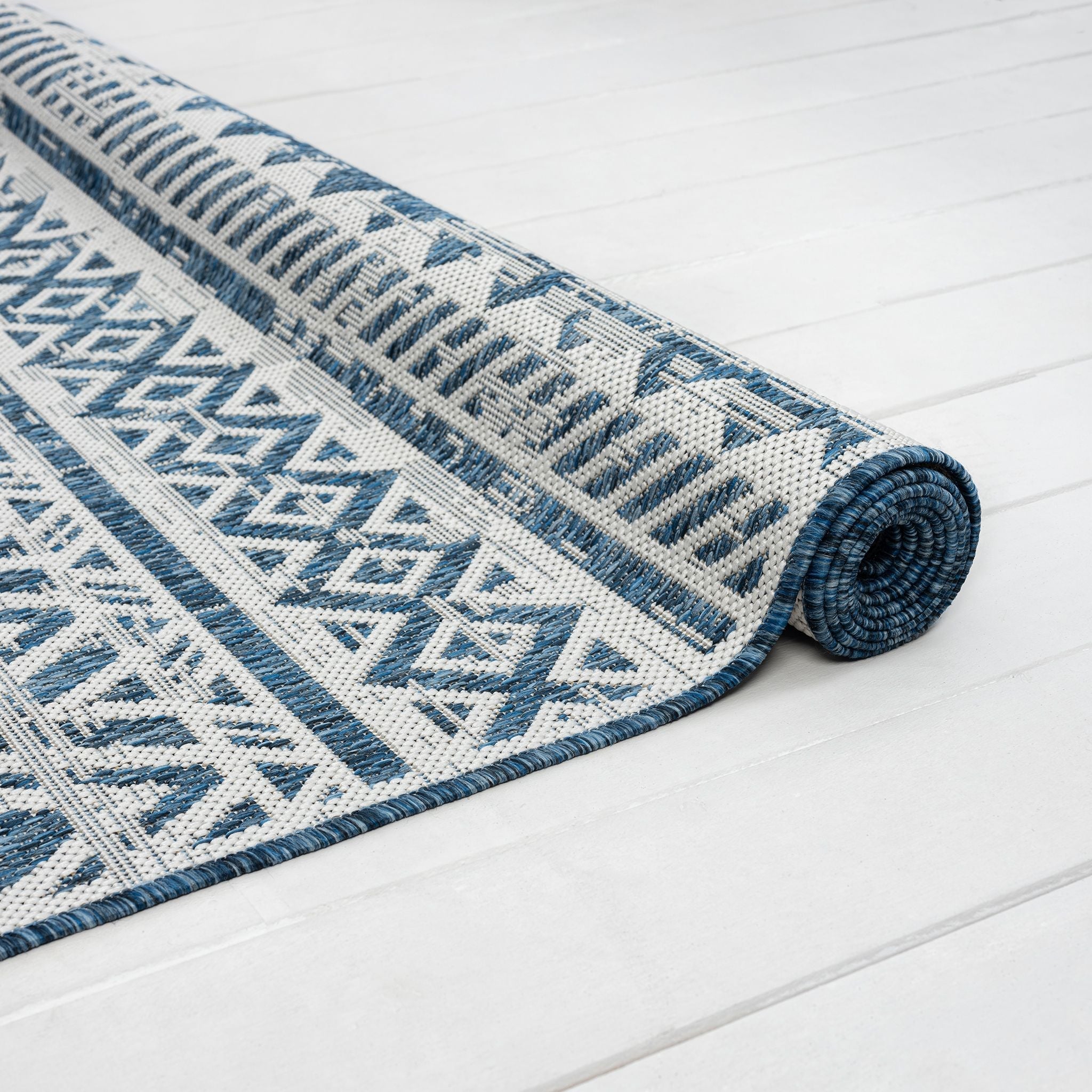 Patio 453 Frost Light Blue Runner Rug - Hallway Accent