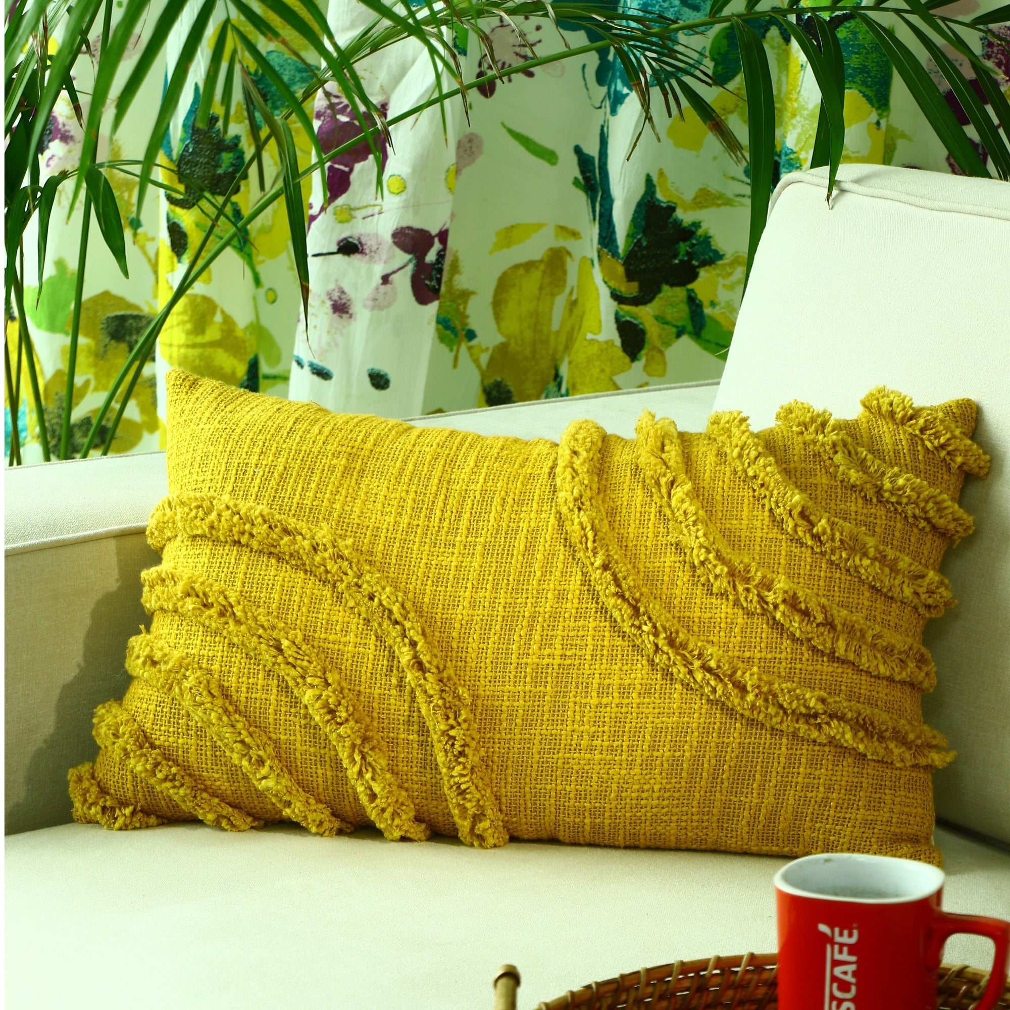 Amber Boho Moroccan Tassels Cushion Cover