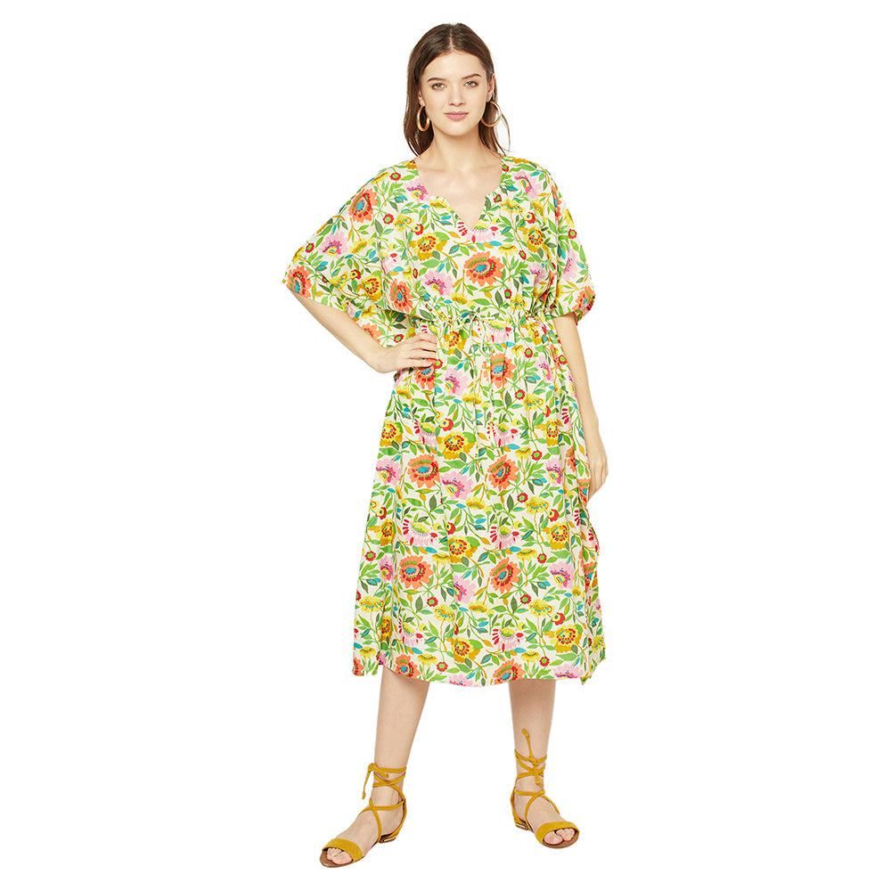 Botanical Bliss Cotton Kaftan - 100% Cotton