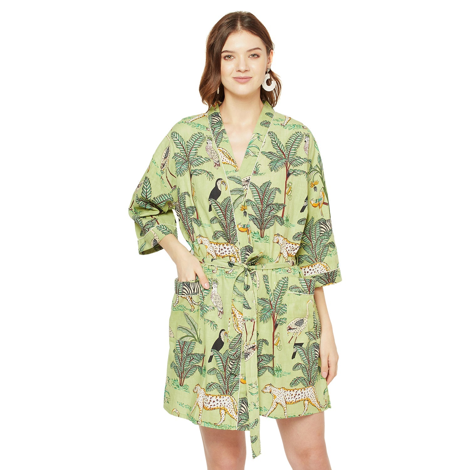 Summer Serenity Kimono Cotton Dressing Gown