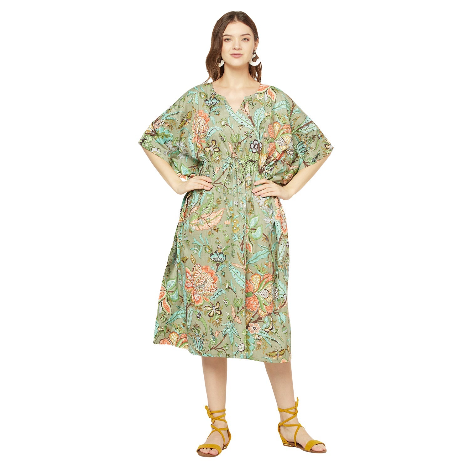 Wildflower Waltz - 100% Cotton Kaftan