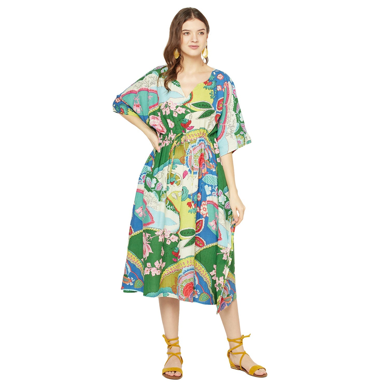 Floral Mosaic - 100% Cotton Kaftan