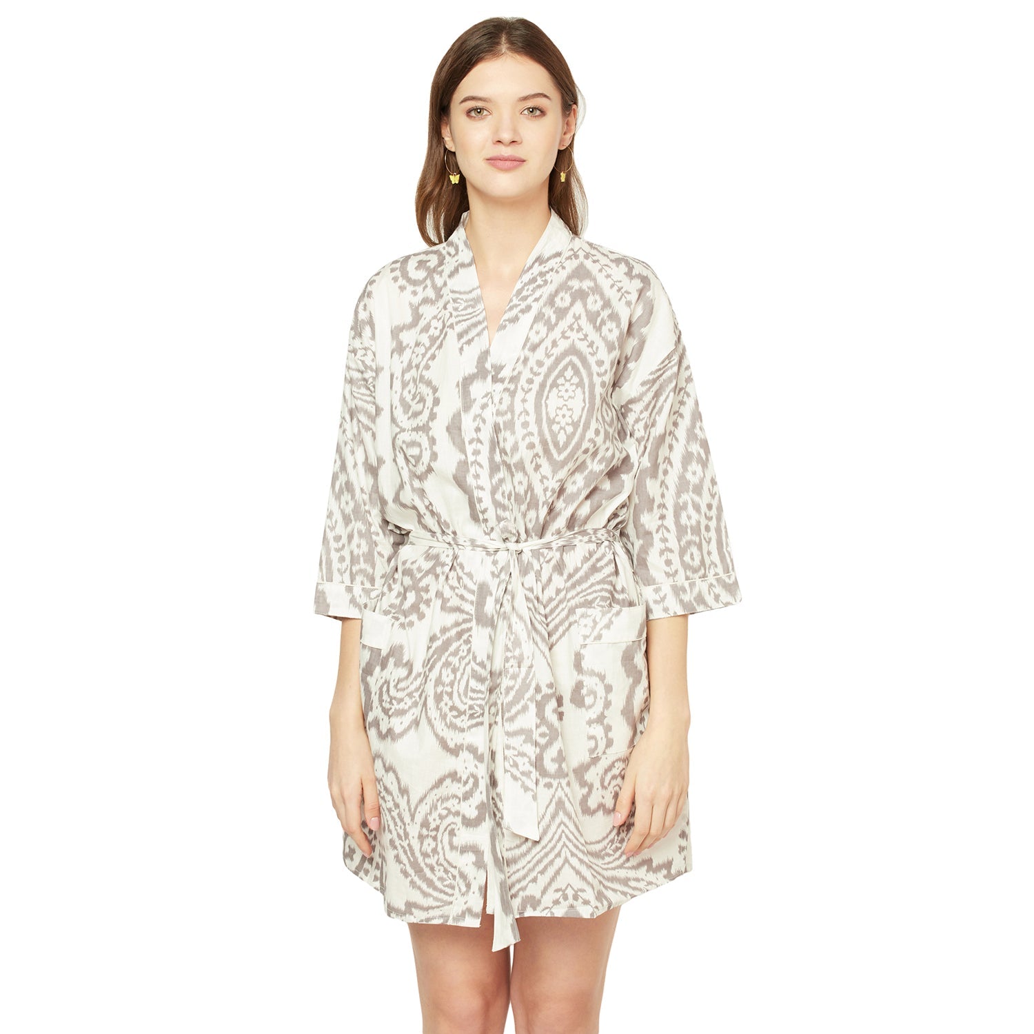 Serene Haven Cotton Kimono Robe - 100% Cotton