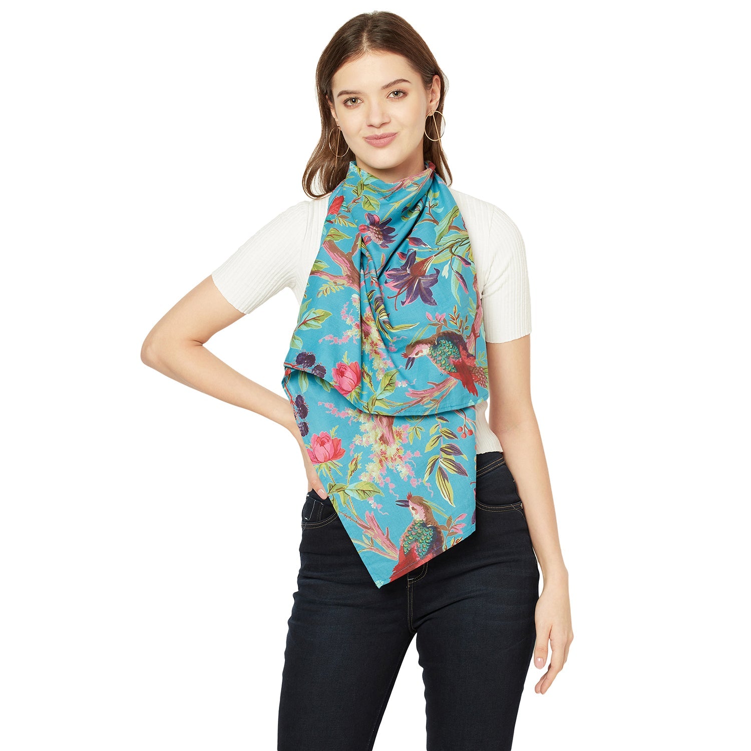 Blooming Beauty 100% Cotton Scarf