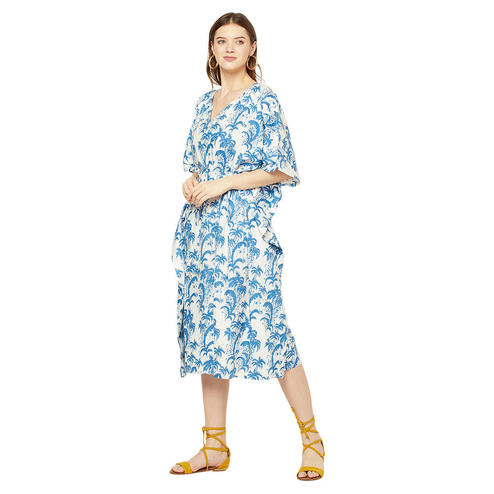 Azure Breeze Cotton Kaftan - 100% Cotton