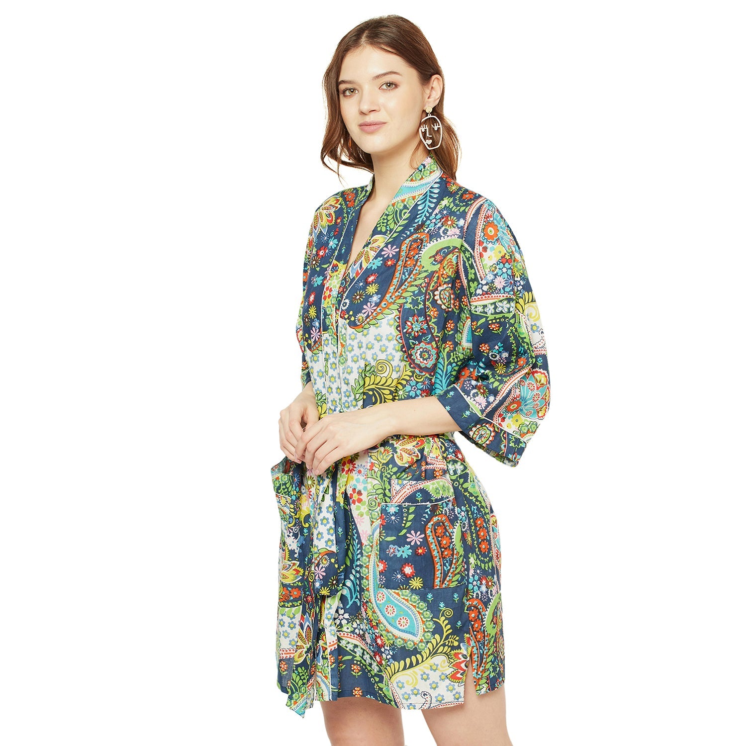 Floral Retreat 100% Cotton Kimono Robe