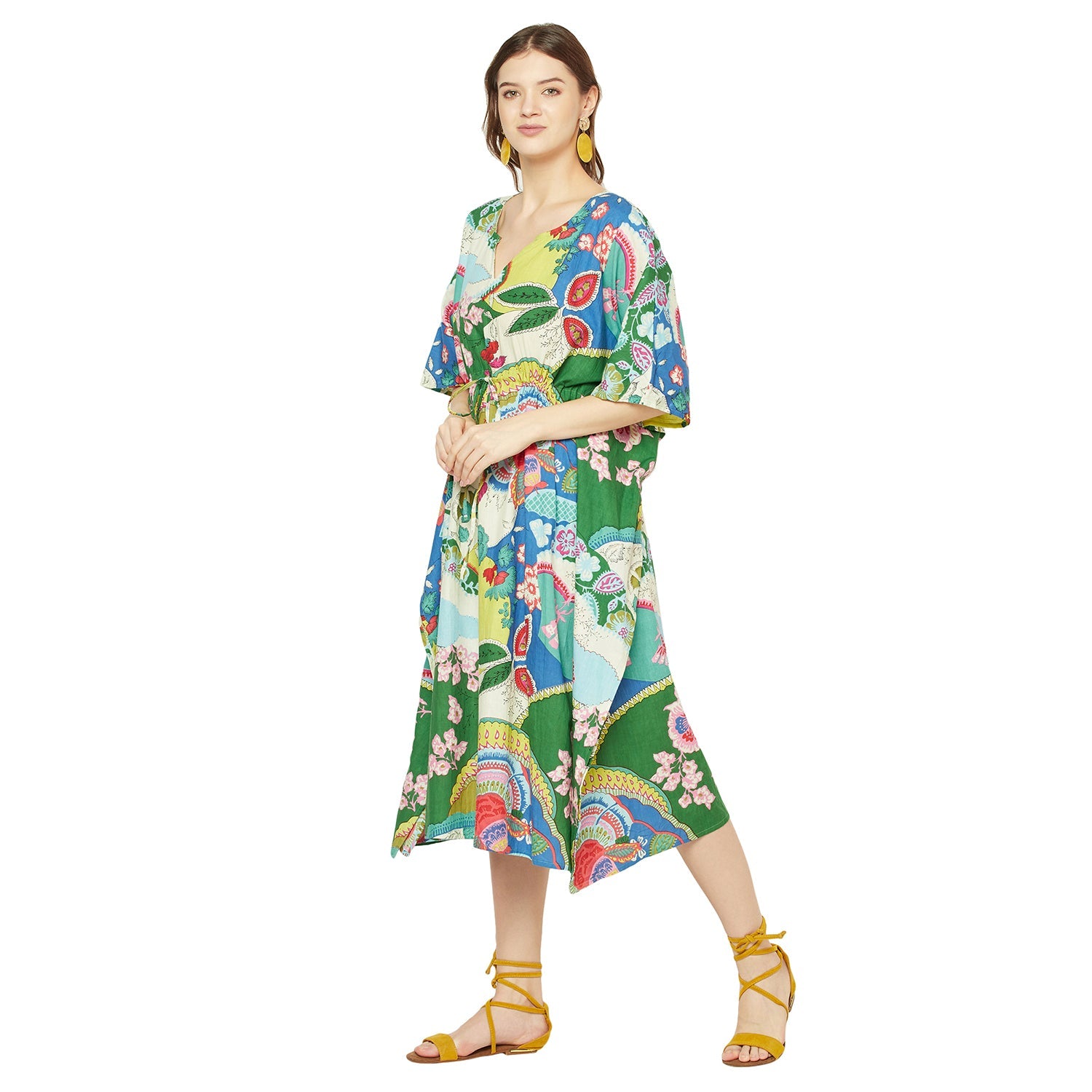 Floral Mosaic - 100% Cotton Kaftan