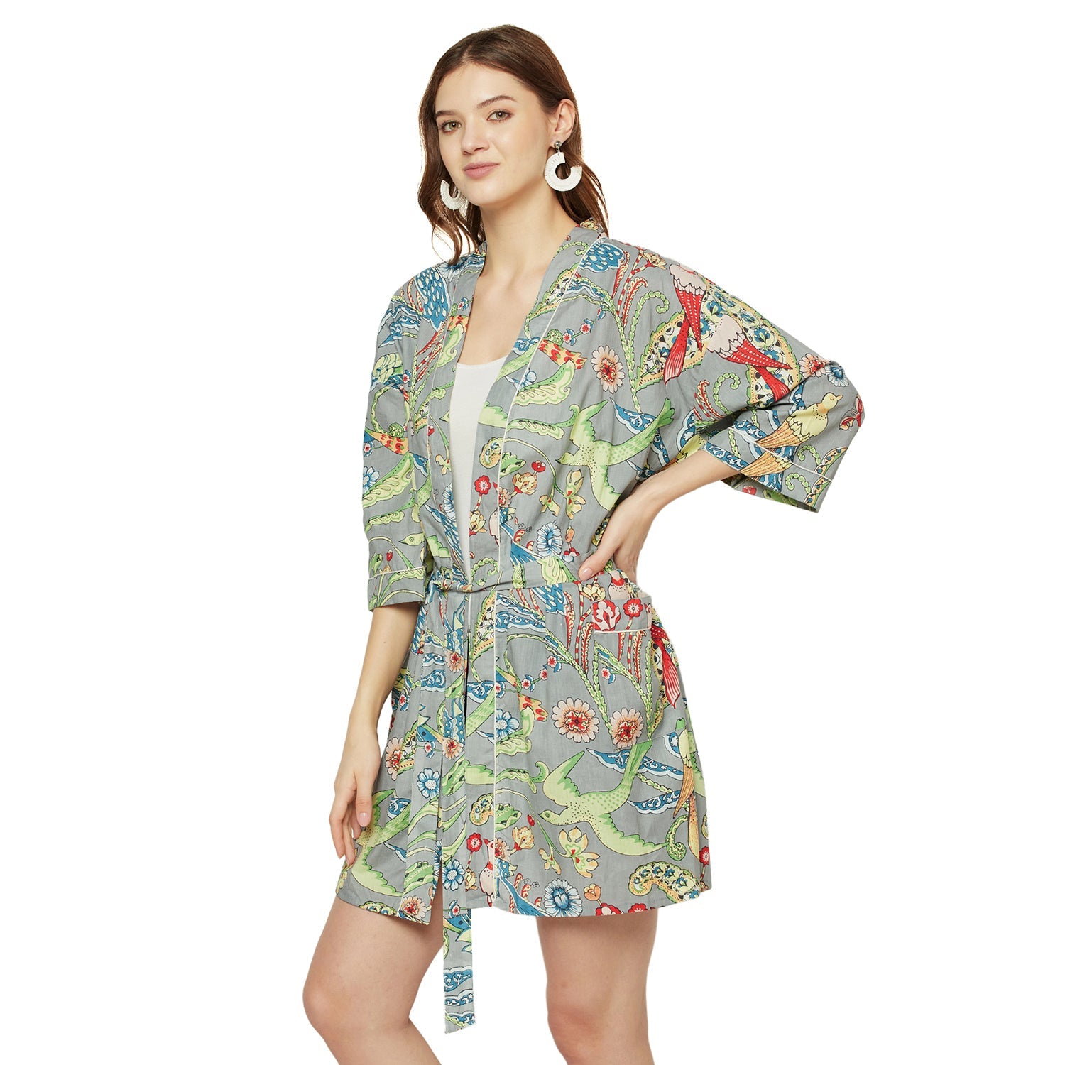 Wings of Wonder - 100% Cotton Kimono Robe