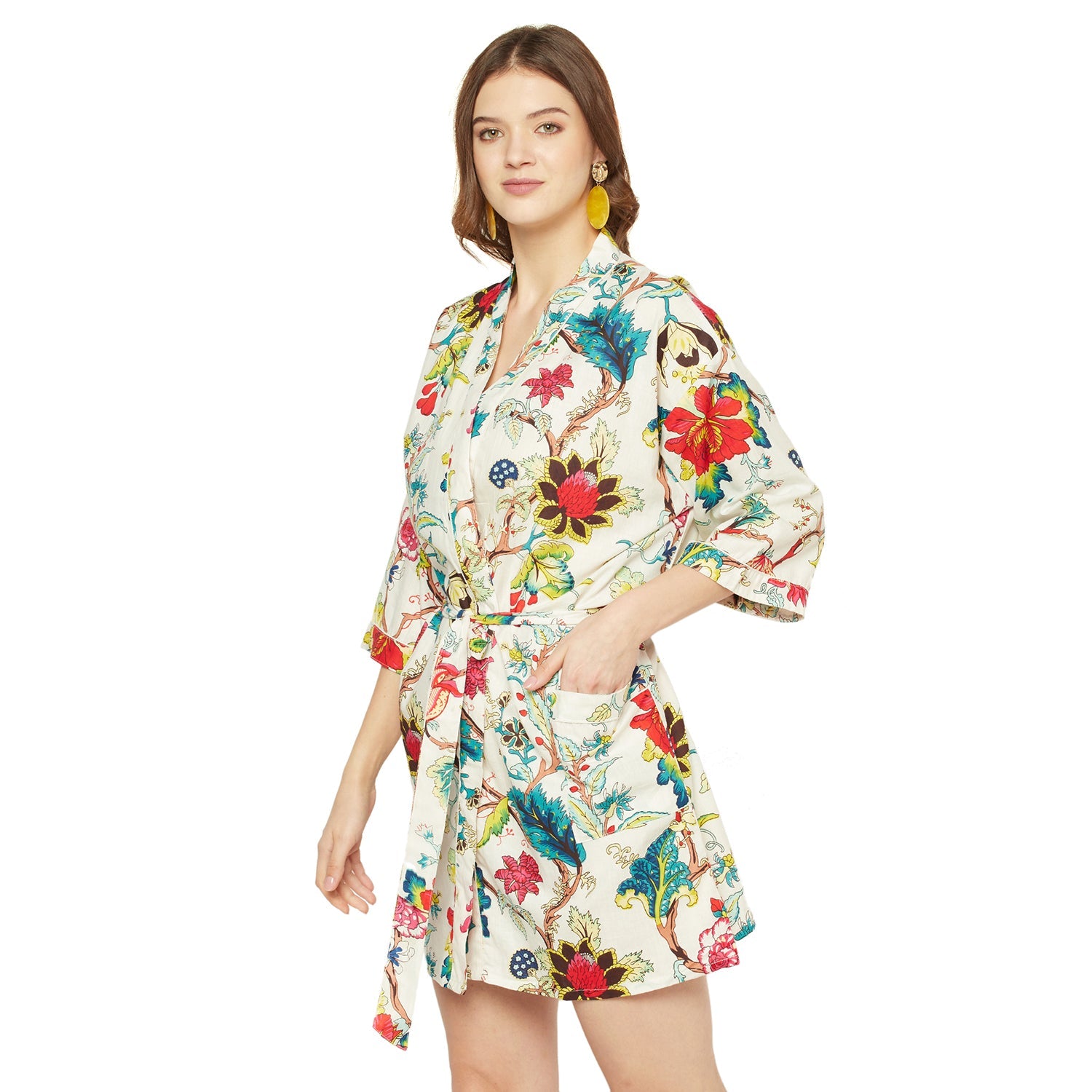 Bohemian Botanica - 100% Cotton Kimono Robe