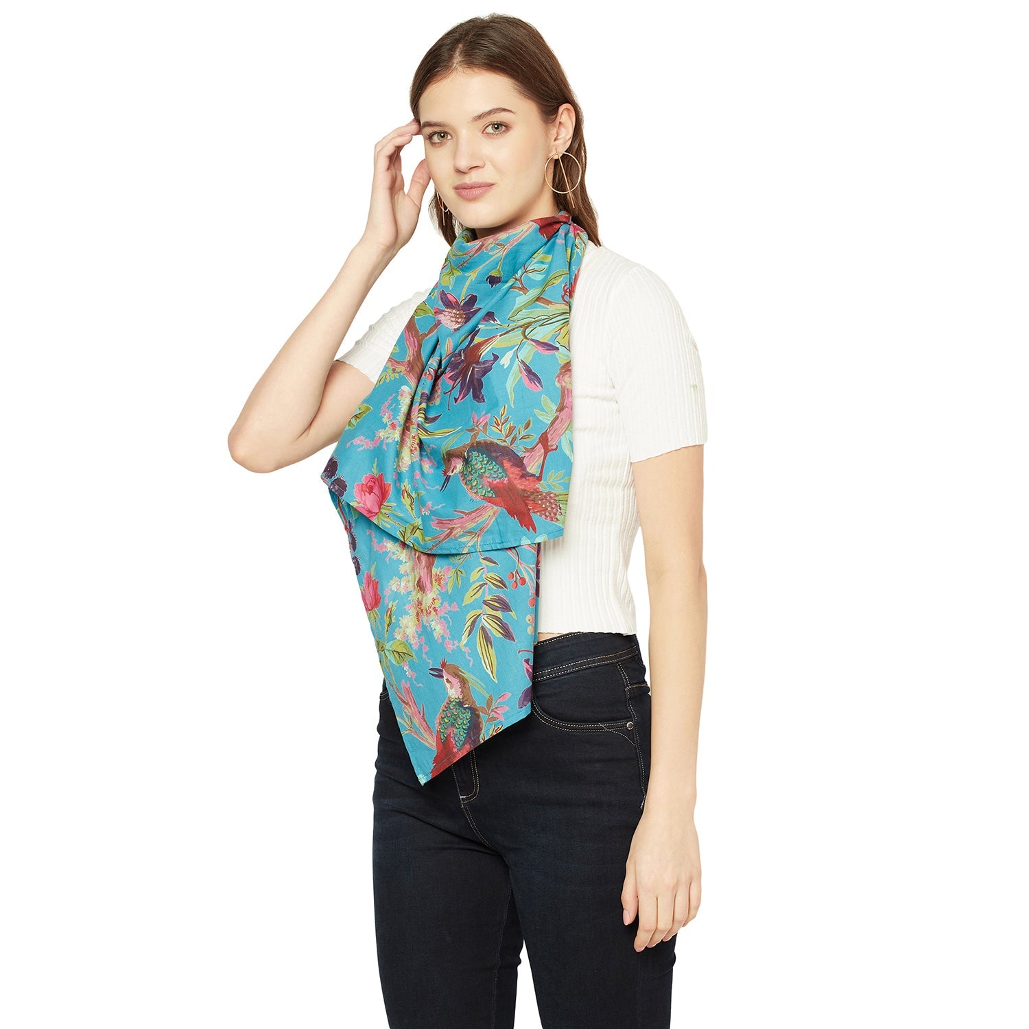 Blooming Beauty 100% Cotton Scarf