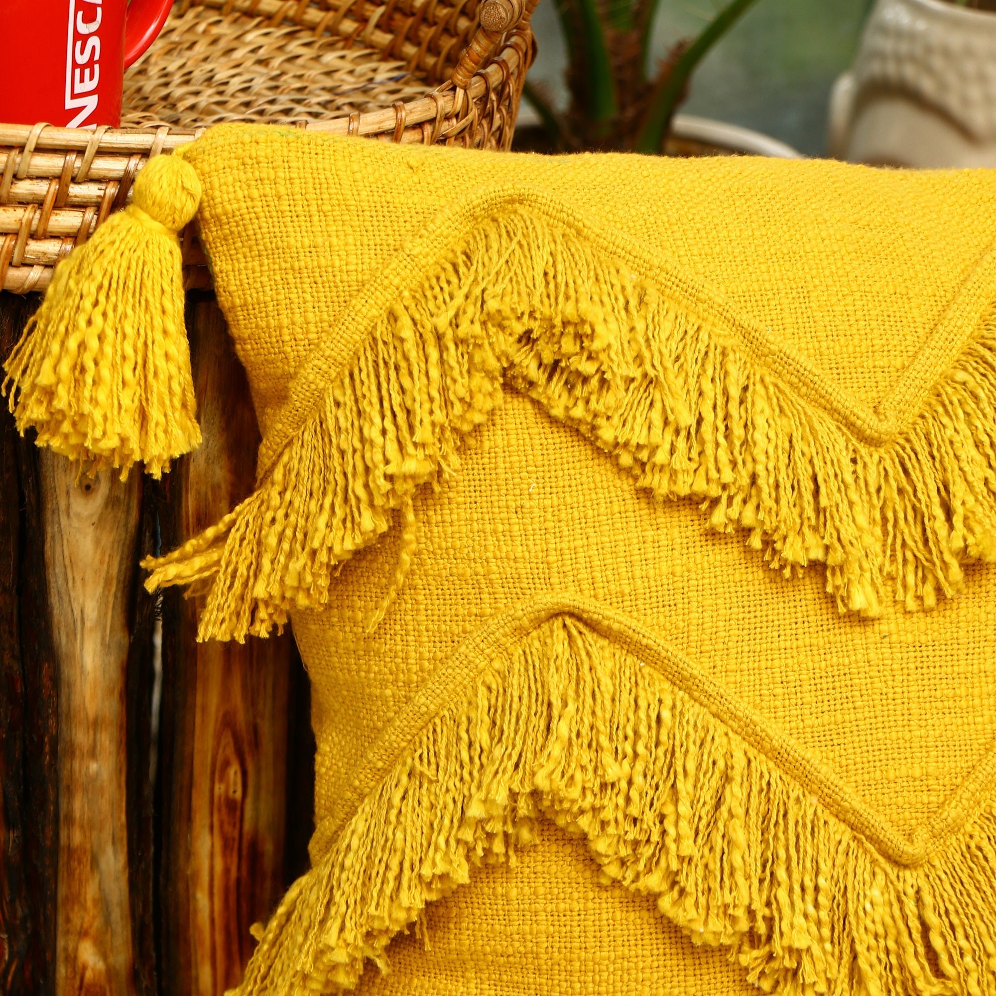 Sunny Boho Moroccan Tassels Cushion Cover