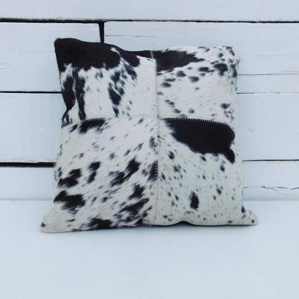 Black - Exotic Cowhide Cushion Cover