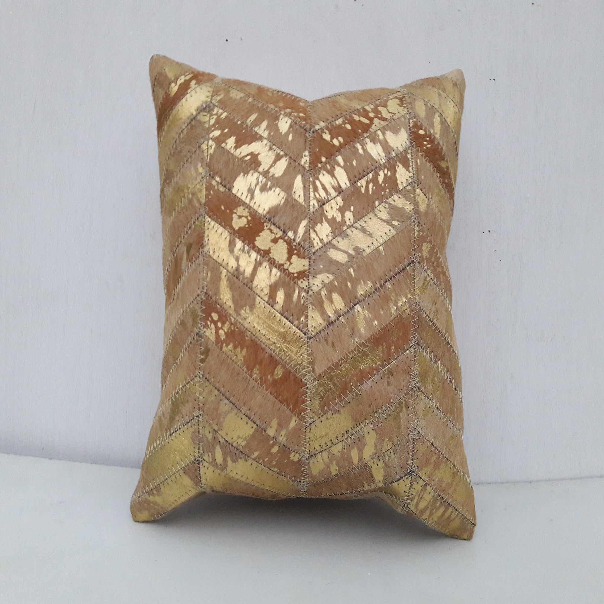 Golden - Exotic Cowhide Cushion Cover