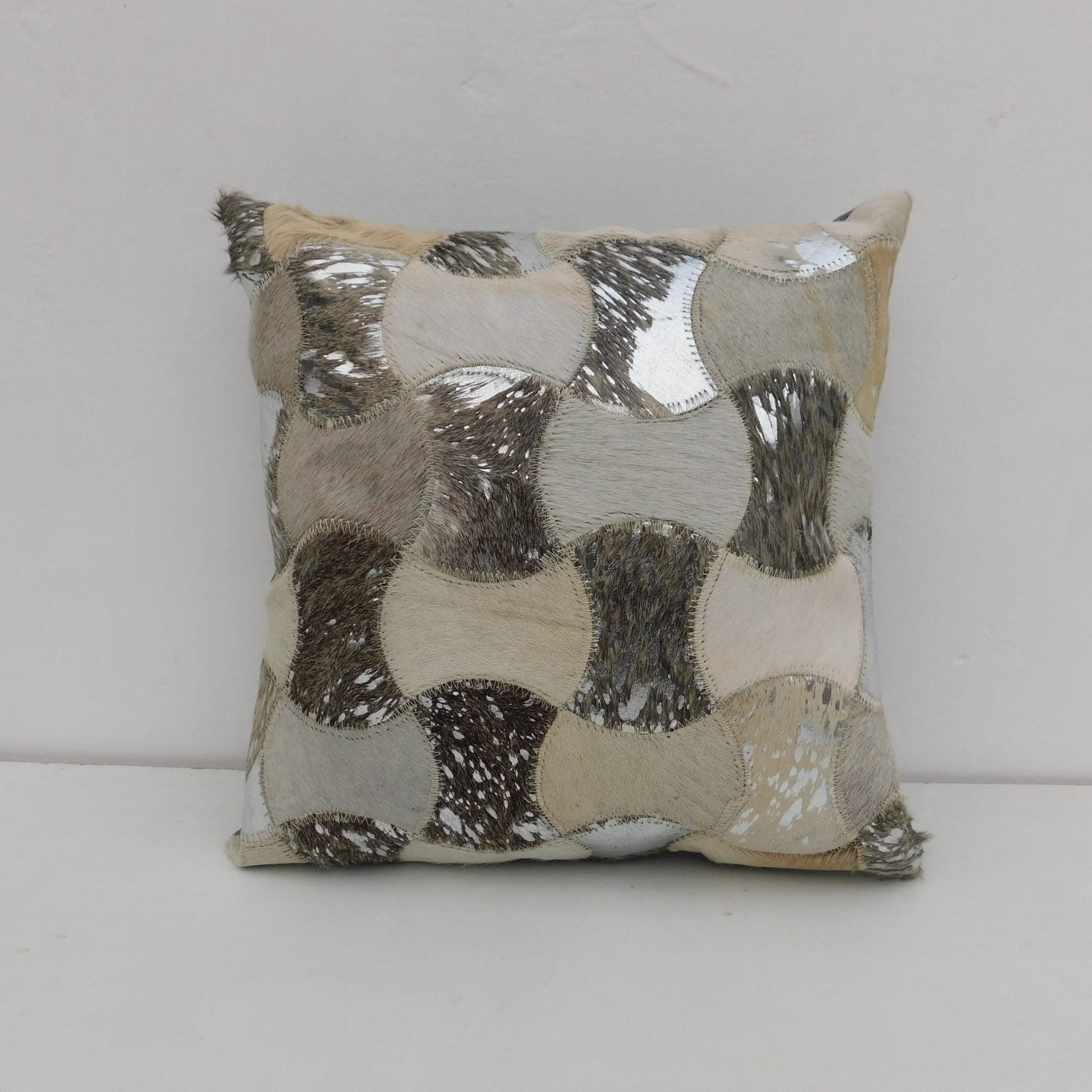 Silver Twilight - Exotic Cowhide Cushion Cover