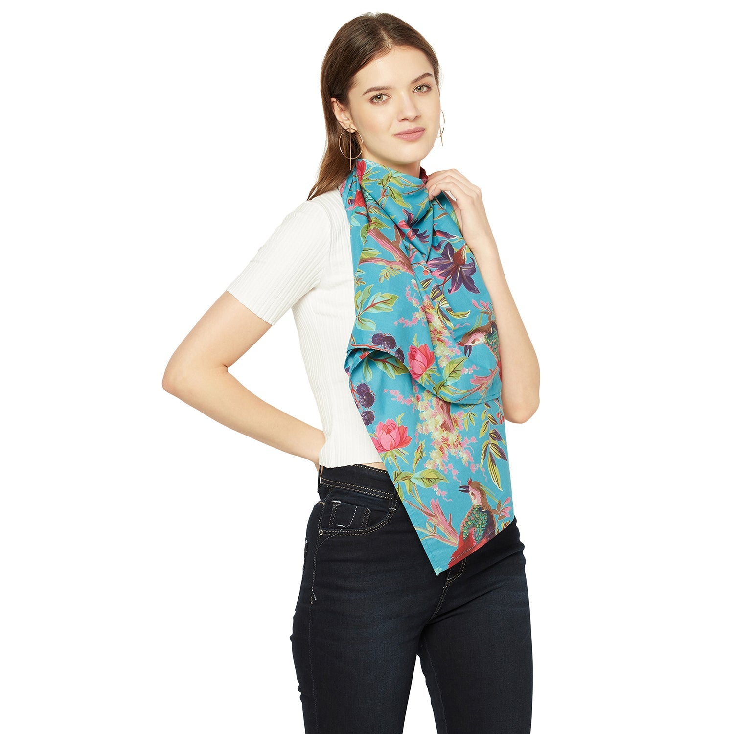 Blooming Beauty 100% Cotton Scarf