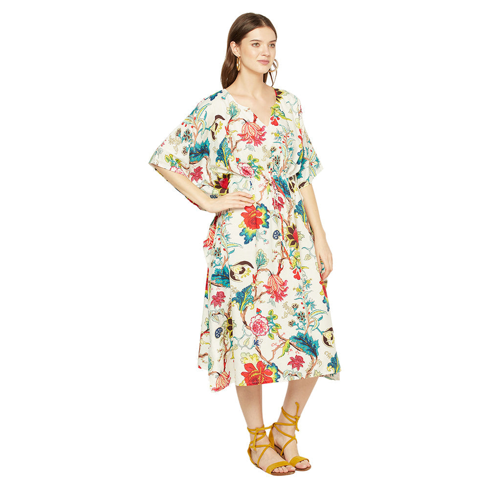 Floral Siesta Cotton Kaftan - 100% Cotton