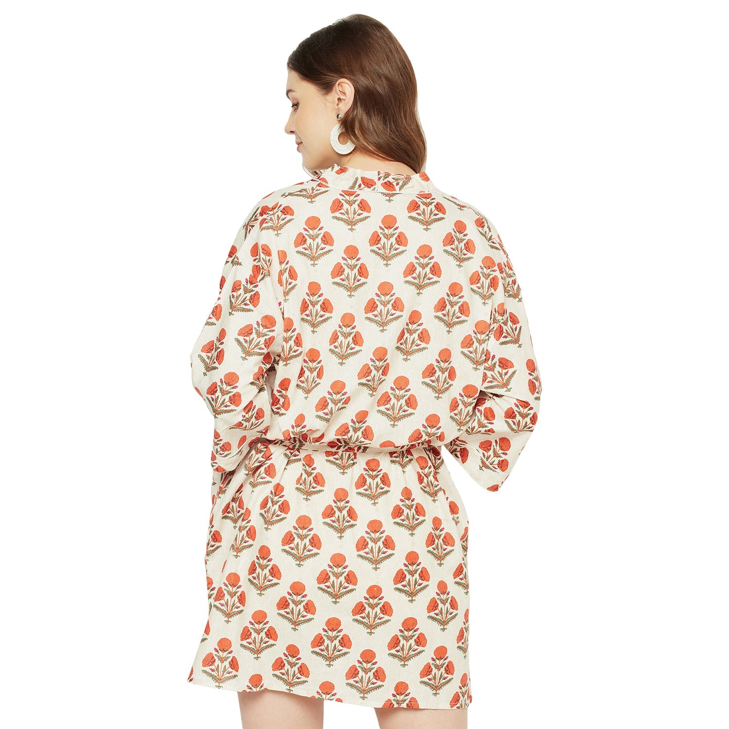 Red Blooms - 100% Cotton Kimono Robe