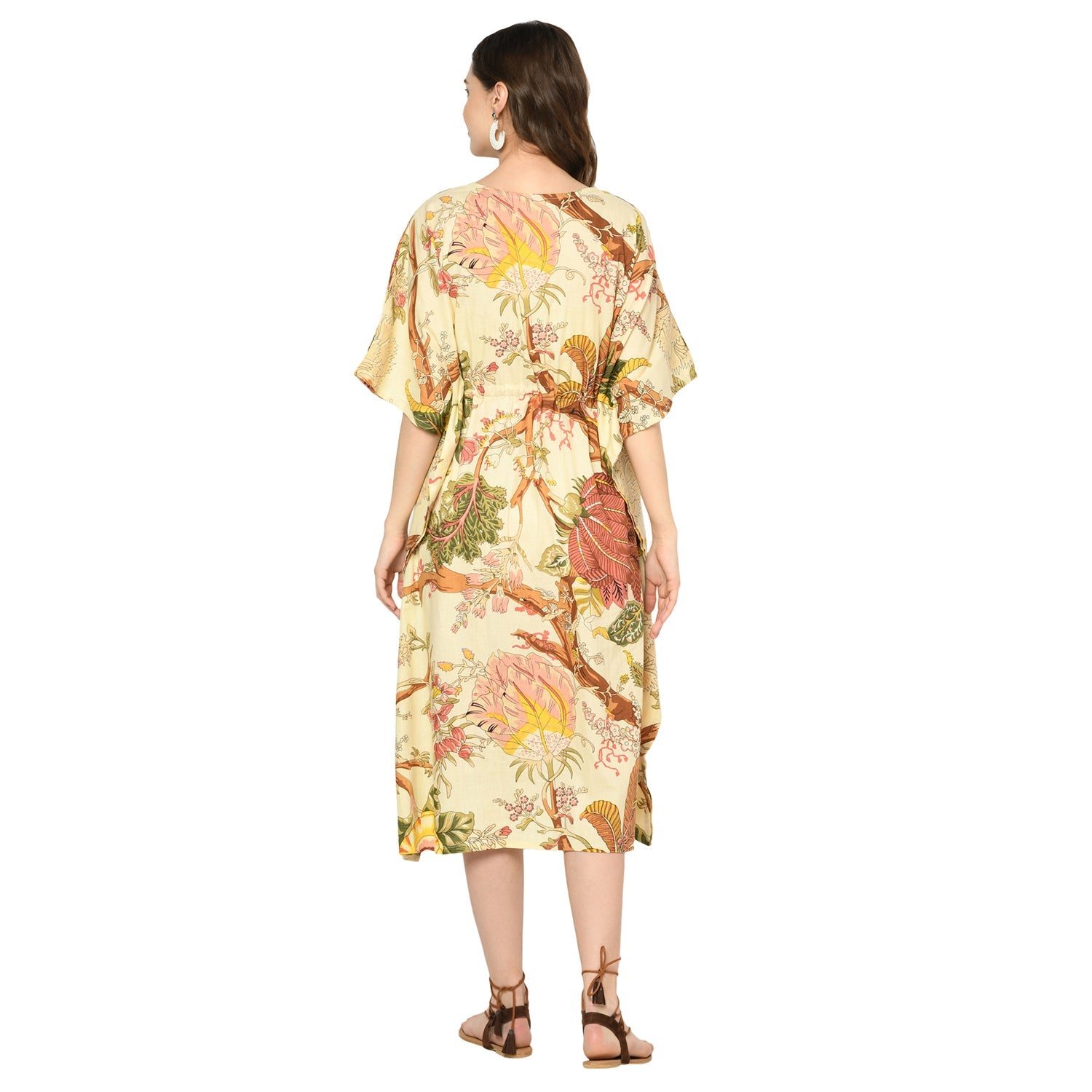 Wildflower Whimsy Cotton Kaftan - 100% Cotton