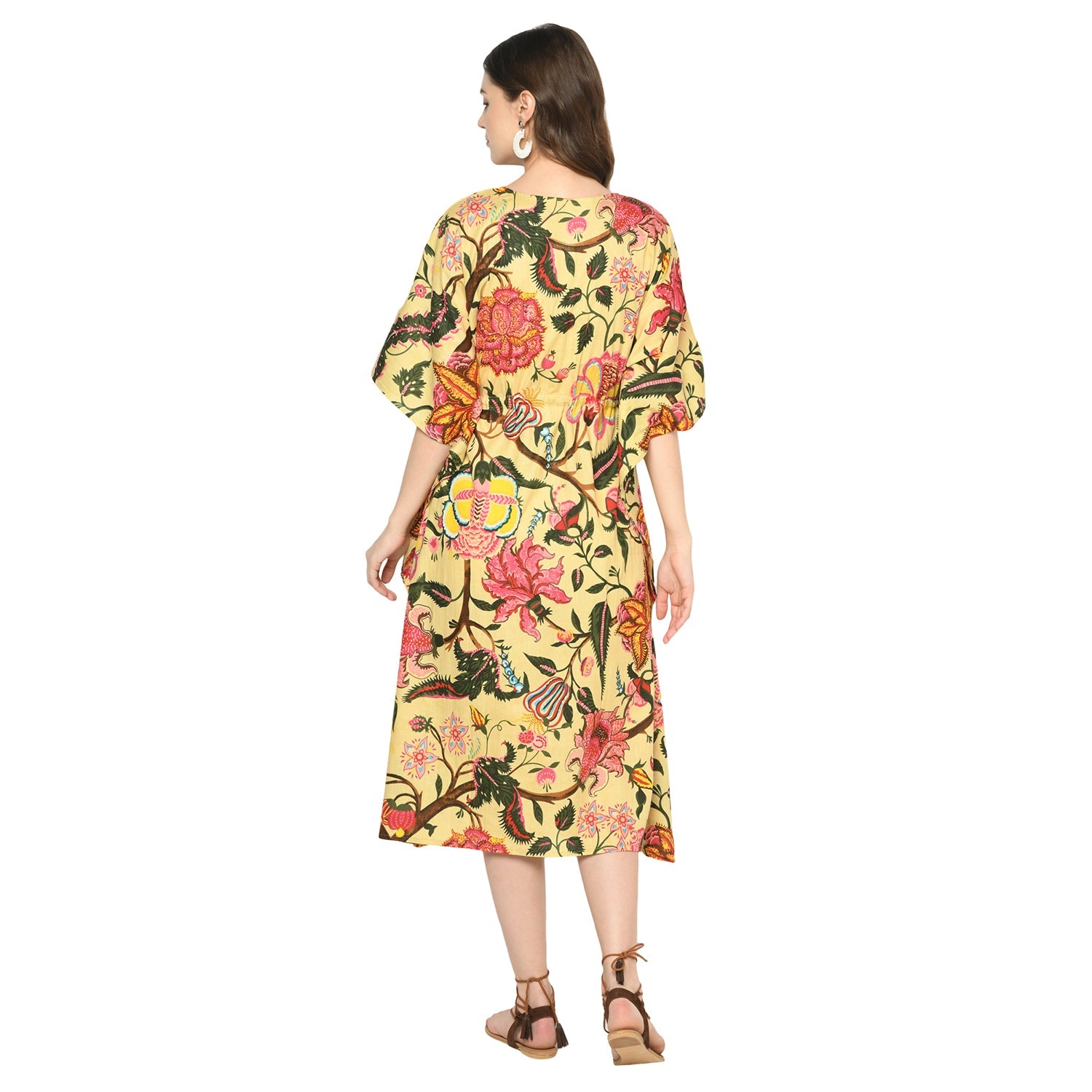 Floral Fiesta Cotton Kaftan - 100% Cotton