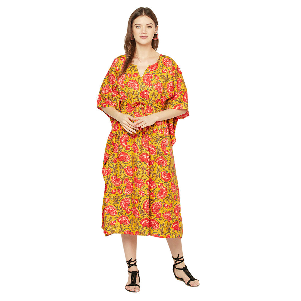 Blossom Breeze Cotton Kaftan - 100% Cotton