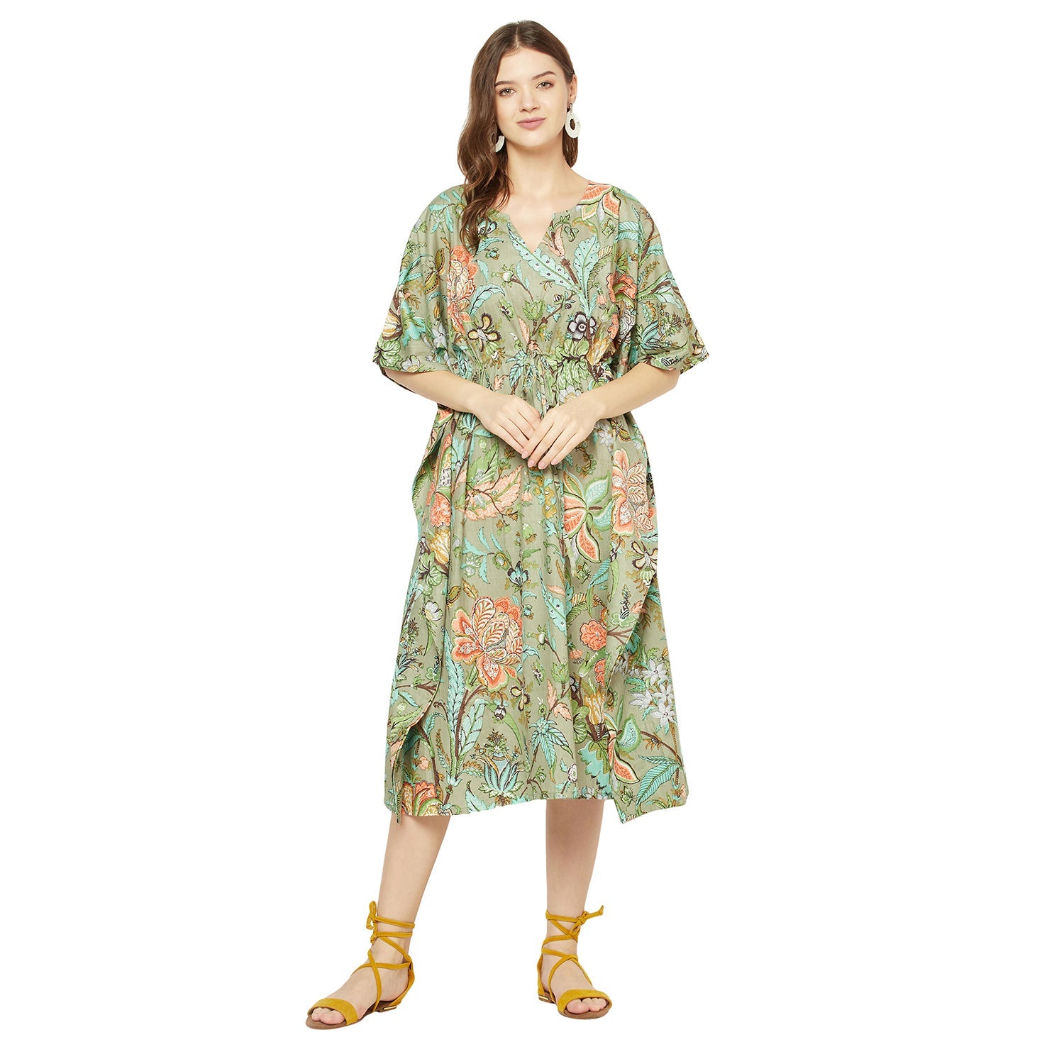 Wildflower Waltz - 100% Cotton Kaftan