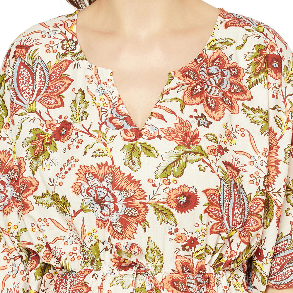 Floral Escape Cotton Kaftan - 100% Cotton