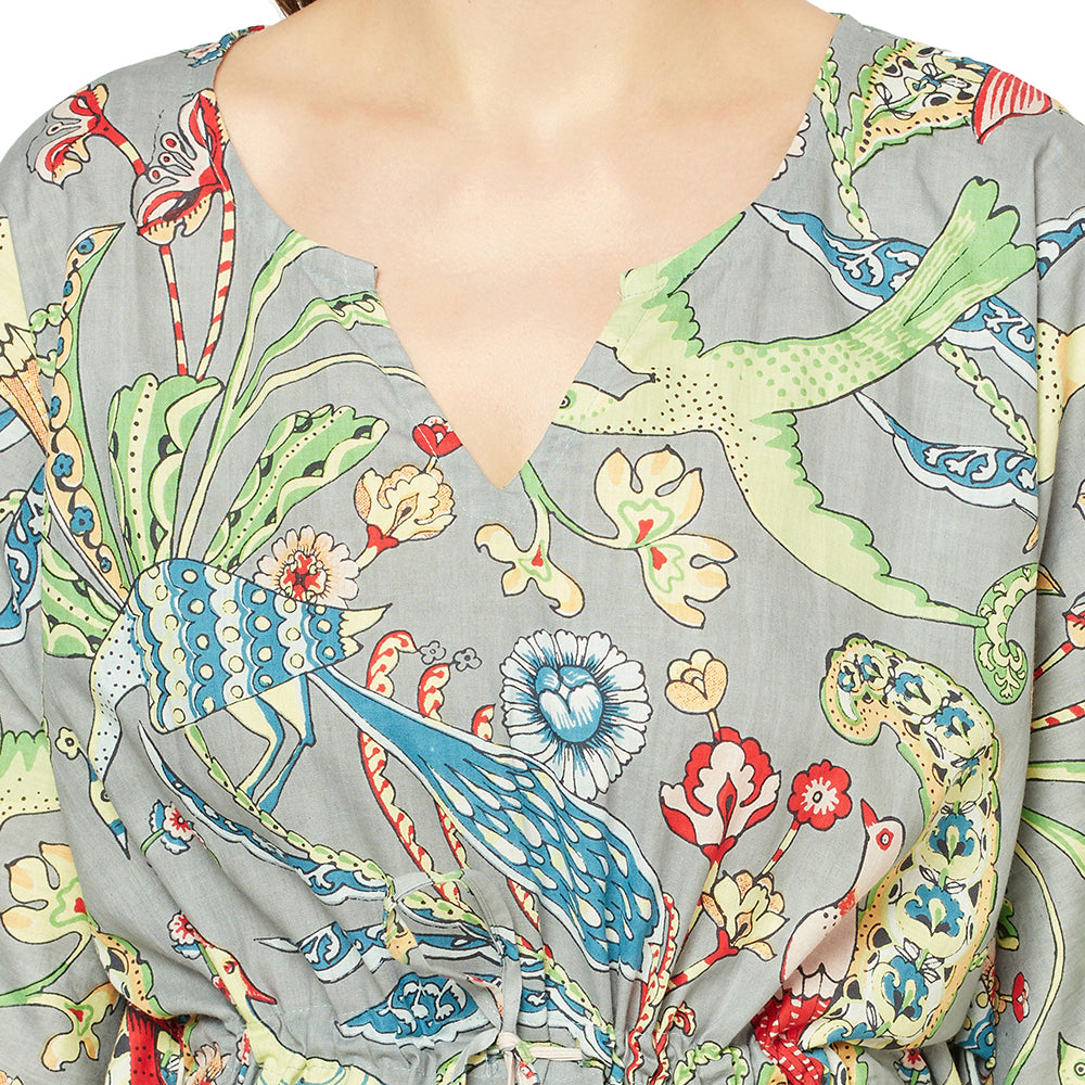 Botanical Greens Cotton Kaftan - 100% Cotton