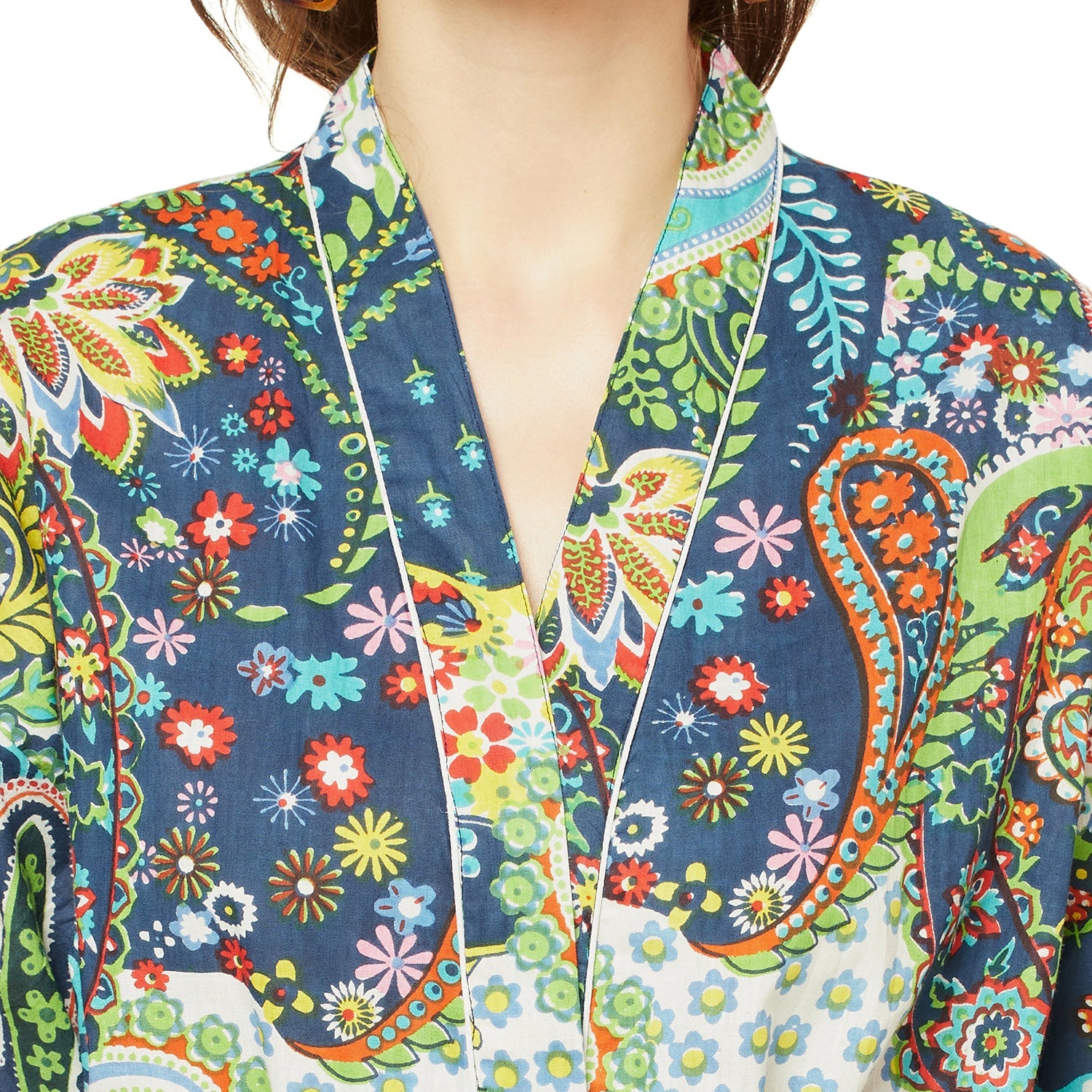 Floral Retreat 100% Cotton Kimono Robe