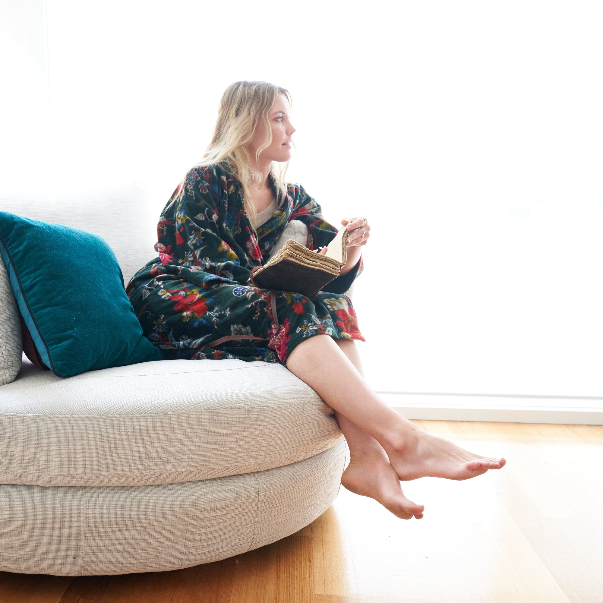 Serene Escape Velvet Cotton Kimono Robe