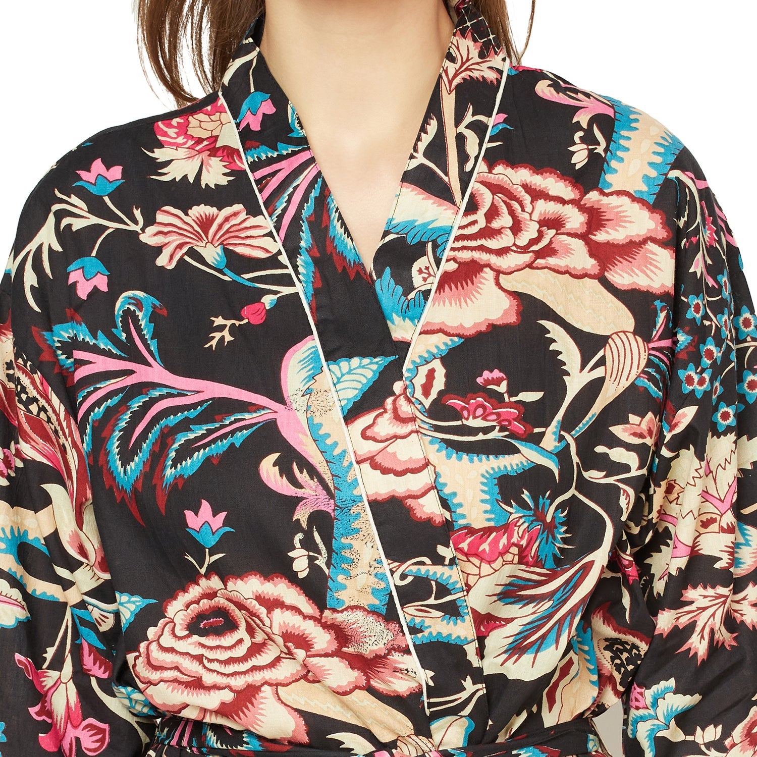 Frida Fierce Cotton Kimono Robe - 100% Cotton