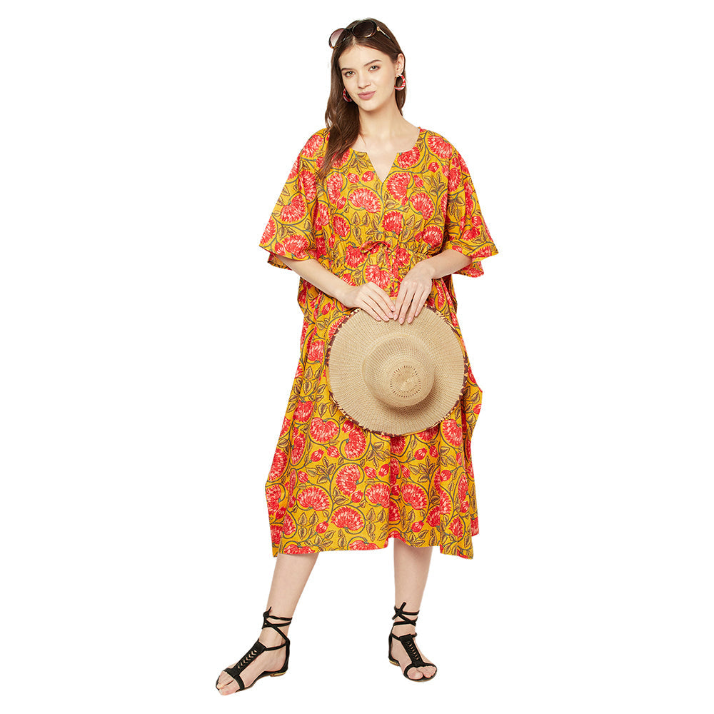 Blossom Breeze Cotton Kaftan - 100% Cotton