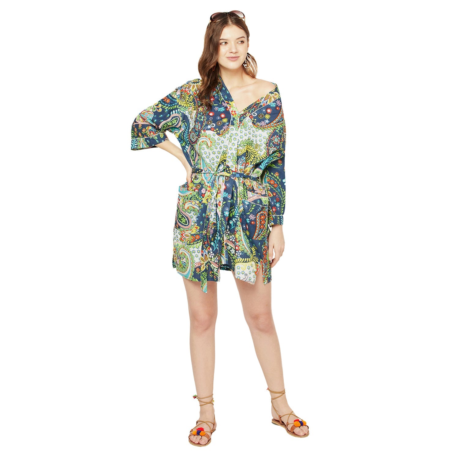 Floral Retreat 100% Cotton Kimono Robe