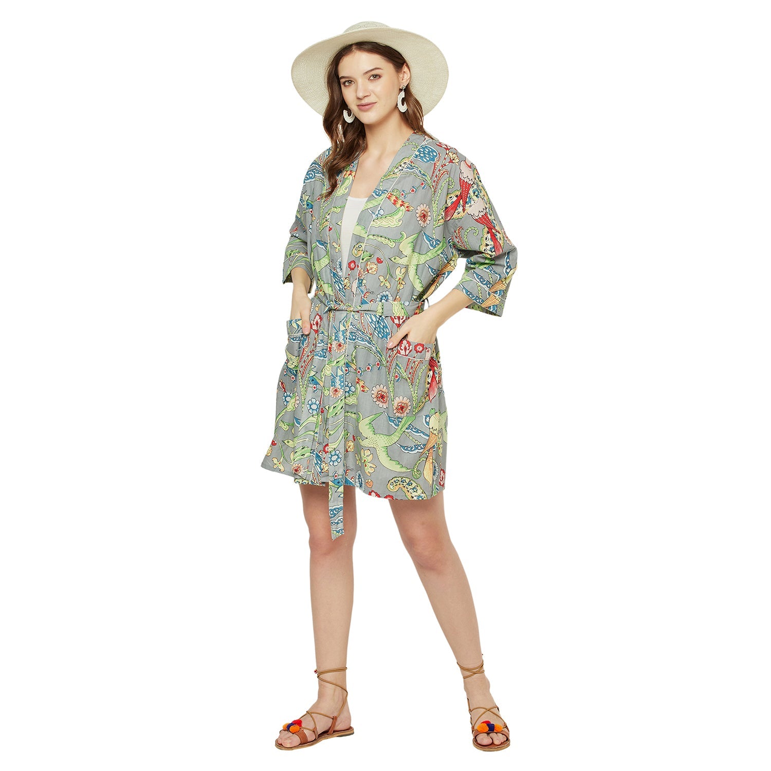 Wings of Wonder - 100% Cotton Kimono Robe