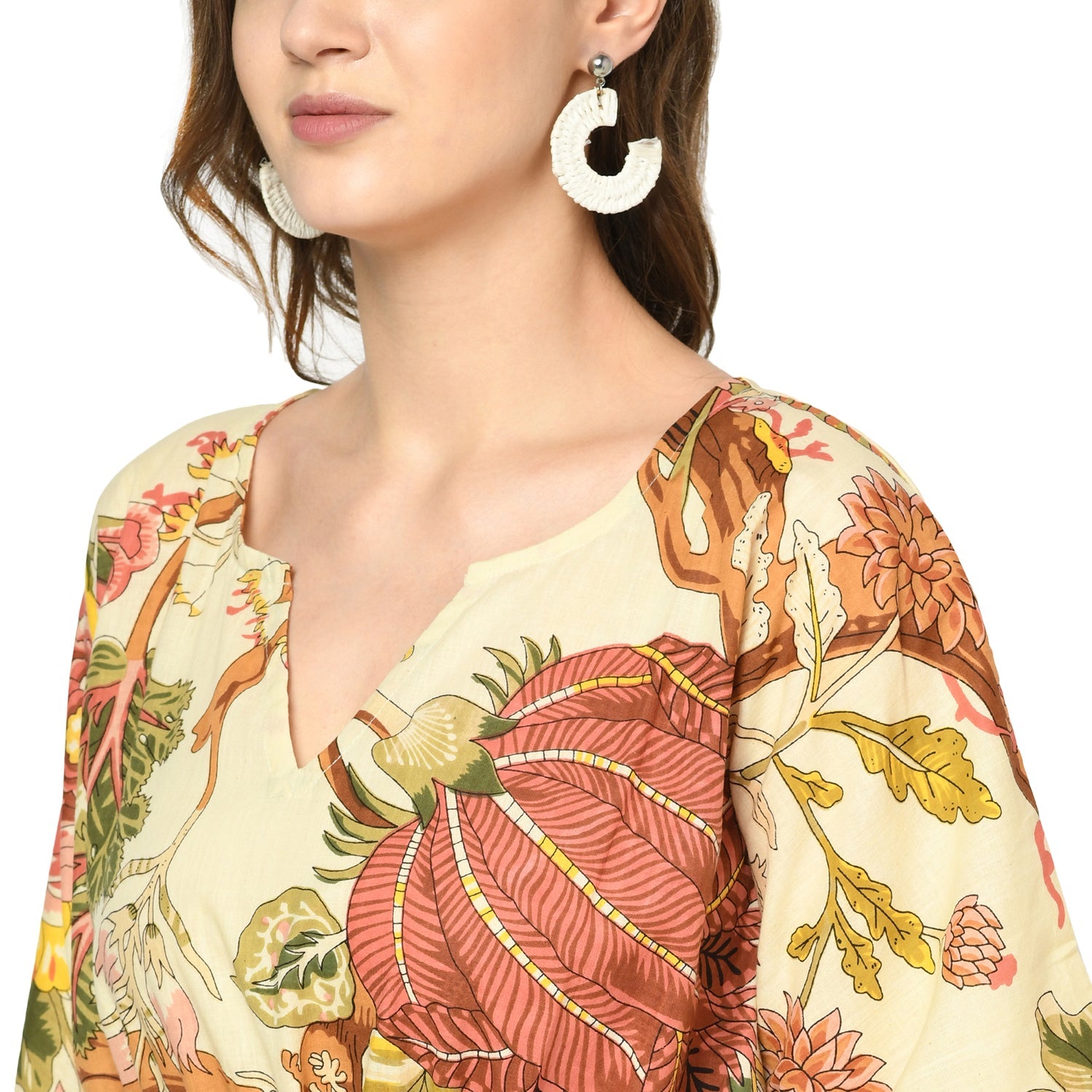 Wildflower Whimsy Cotton Kaftan - 100% Cotton